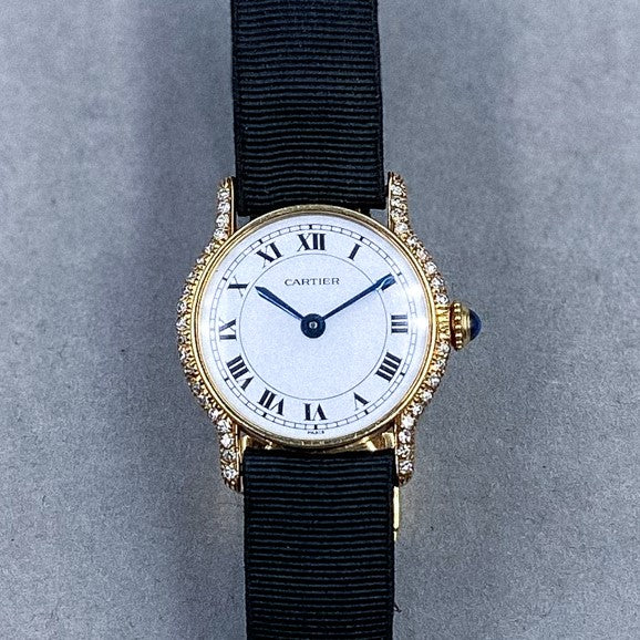 CARTIER ROUND SOLO LADY GOLD PAVED WITH DIAMONDS