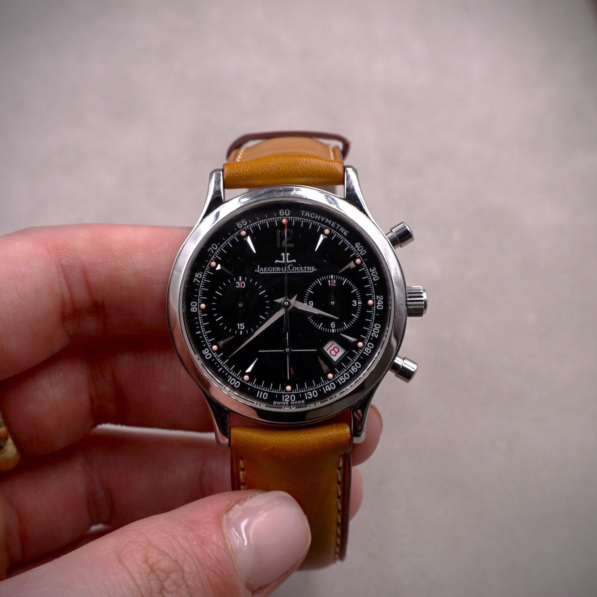 JAEGER - LECOULTRE CHRONOGRAPHE MASTER CONTROL MECAQUARTZ - montre vintage - Contre - Temps Paris