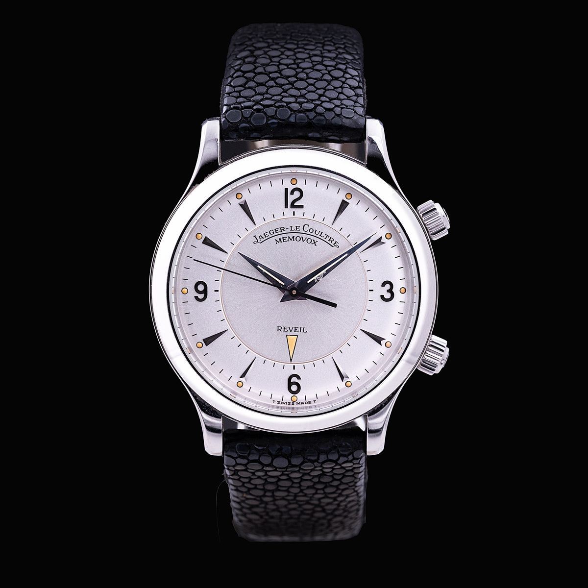 Jaeger-LeCoultre Memovox Réveil Master Control acier Ref. 144.8.94, cadran argenté et deux couronnes