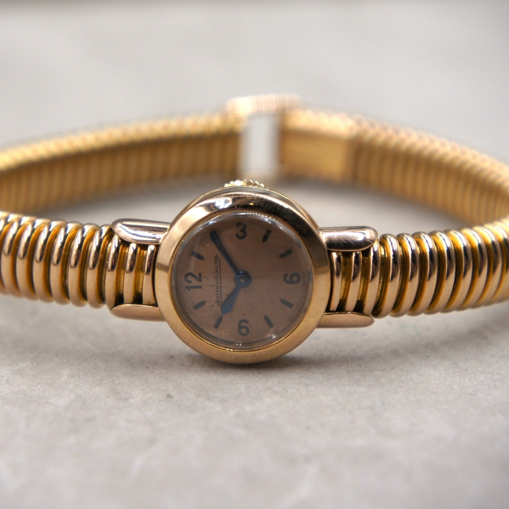 JAEGER - LECOULTRE LADY TUBOGAS OR ROSE - montre vintage - Contre - Temps Paris