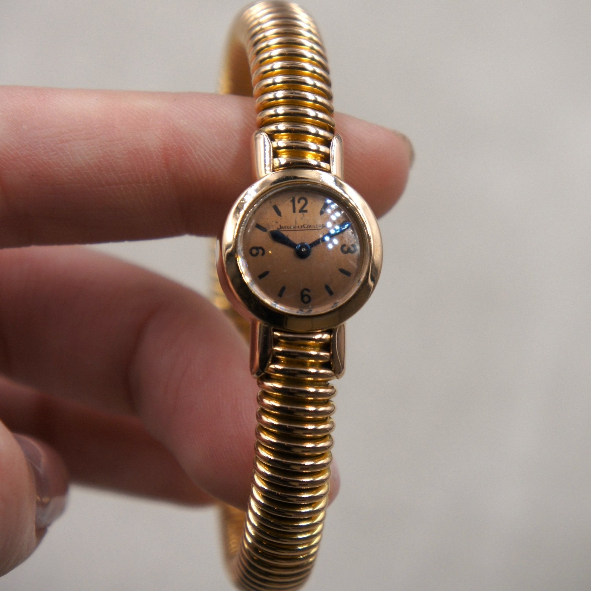 JAEGER - LECOULTRE LADY TUBOGAS OR ROSE - montre vintage - Contre - Temps Paris