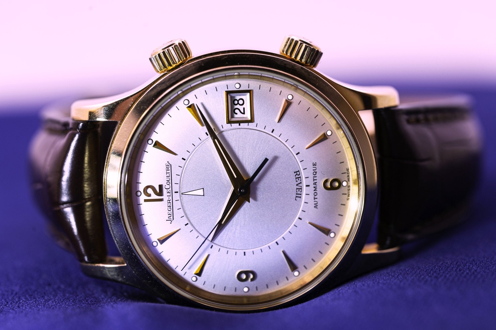 JAEGER - LECOULTRE MEMOVOX REVEIL OR ROSE - montre vintage - Contre - Temps Paris