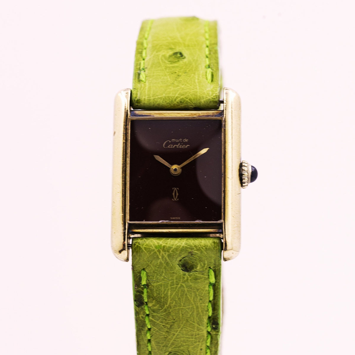 CARTIER TANK MUST LADY BORDEAUX - montre vintage - Contre-Temps Paris