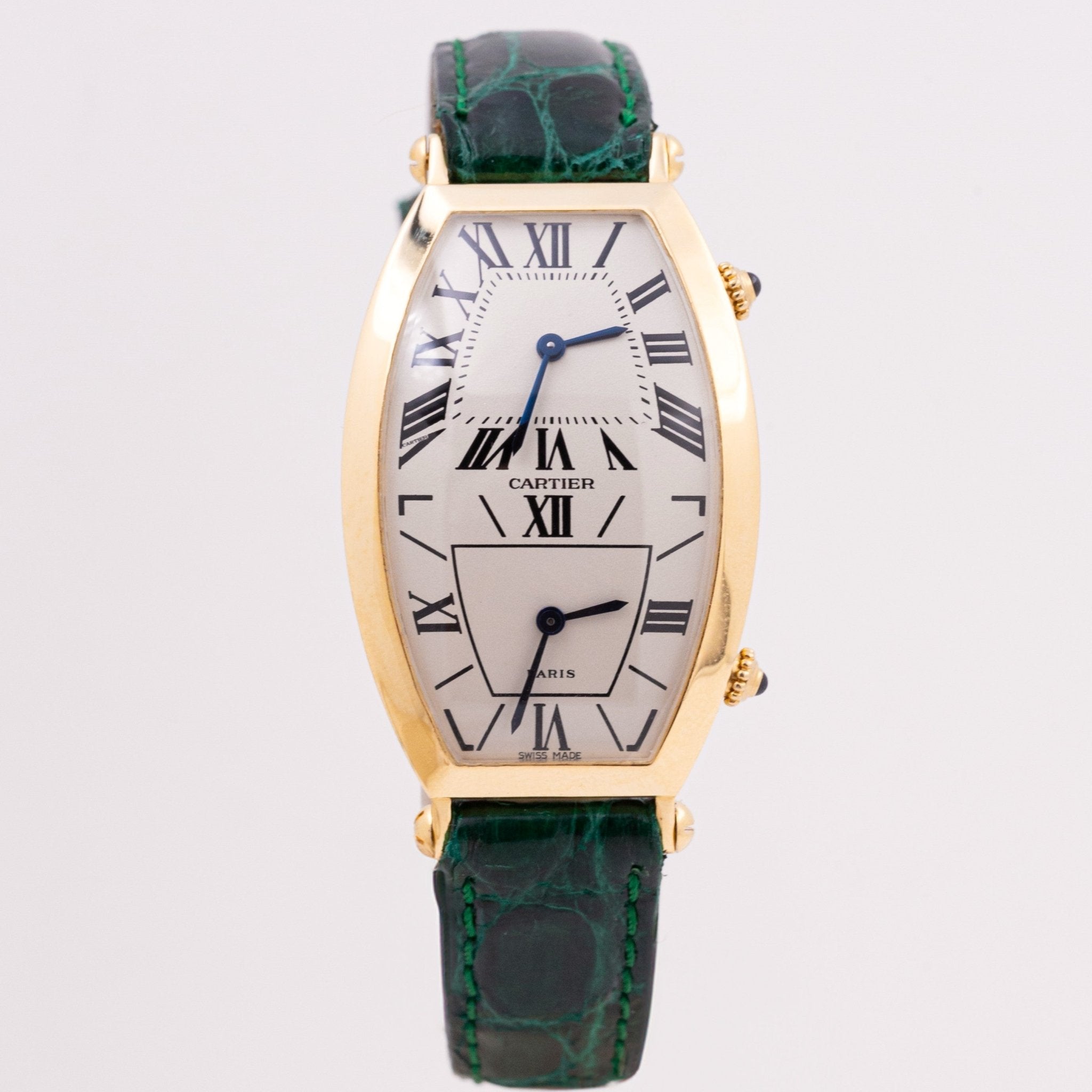 CARTIER TONNEAU DUAL TIME OR - montre vintage - Contre - Temps Paris