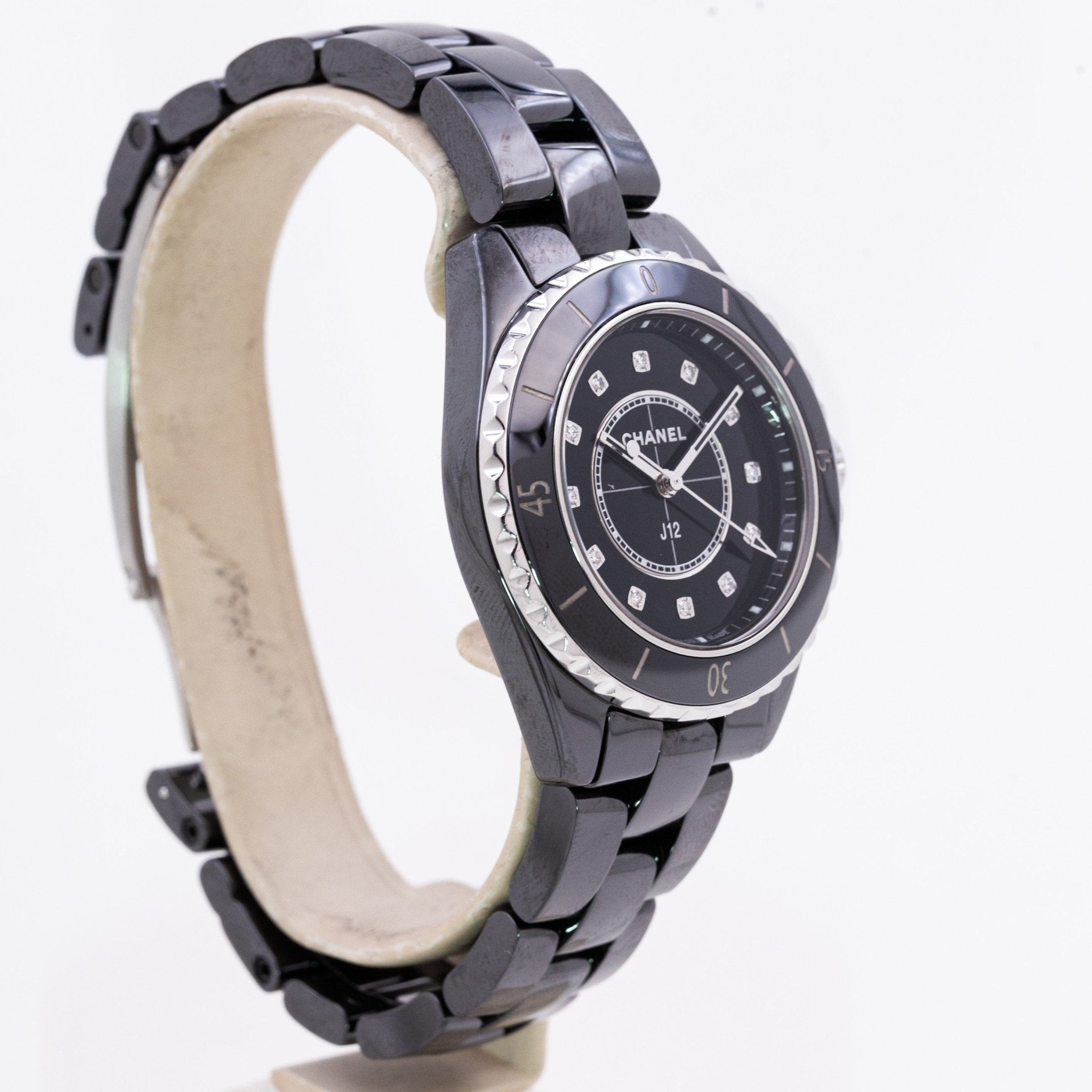 CHANEL J12 FEMME INDEXES DIAMANTS - montre vintage - Contre - Temps Paris