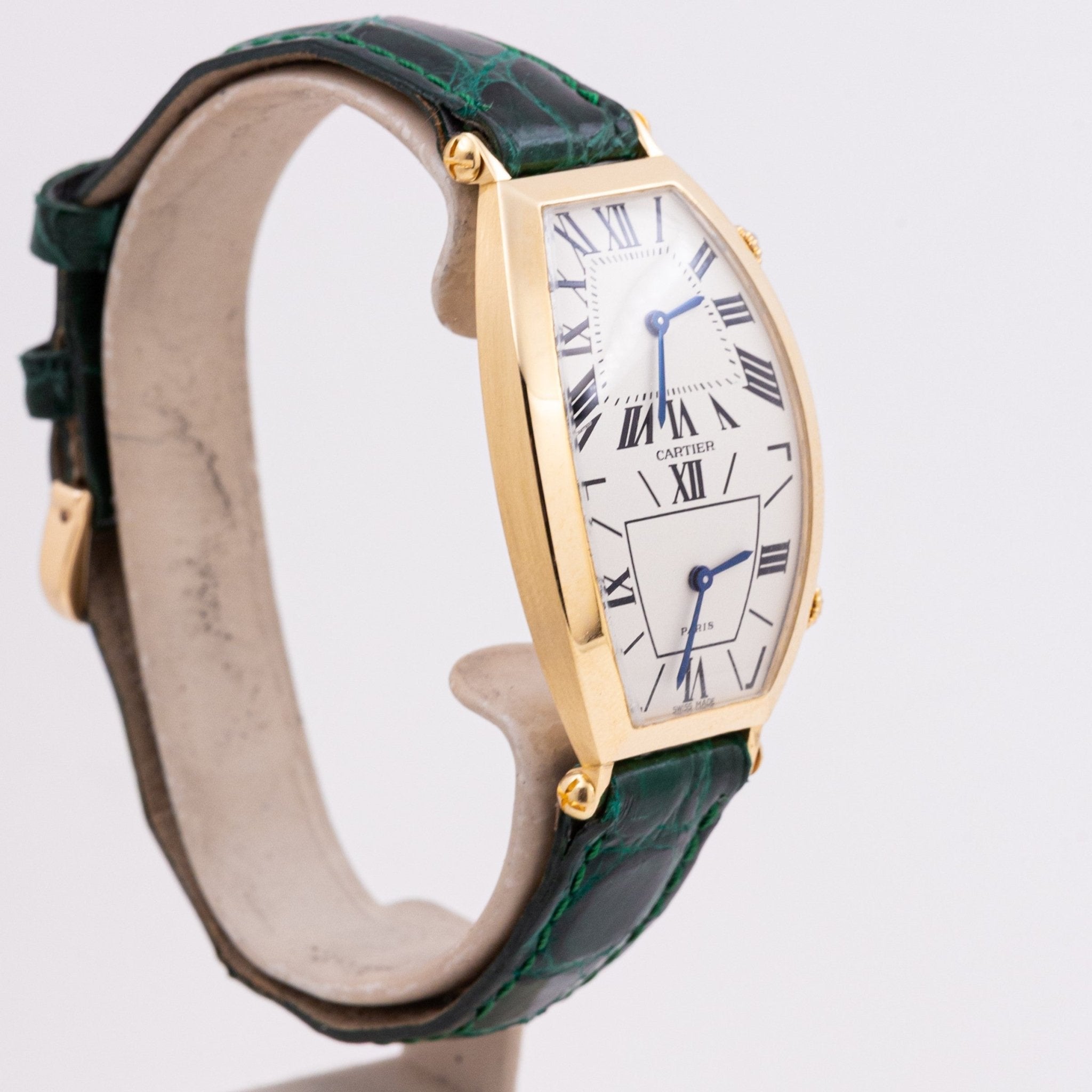 CARTIER TONNEAU DUAL TIME OR - montre vintage - Contre - Temps Paris