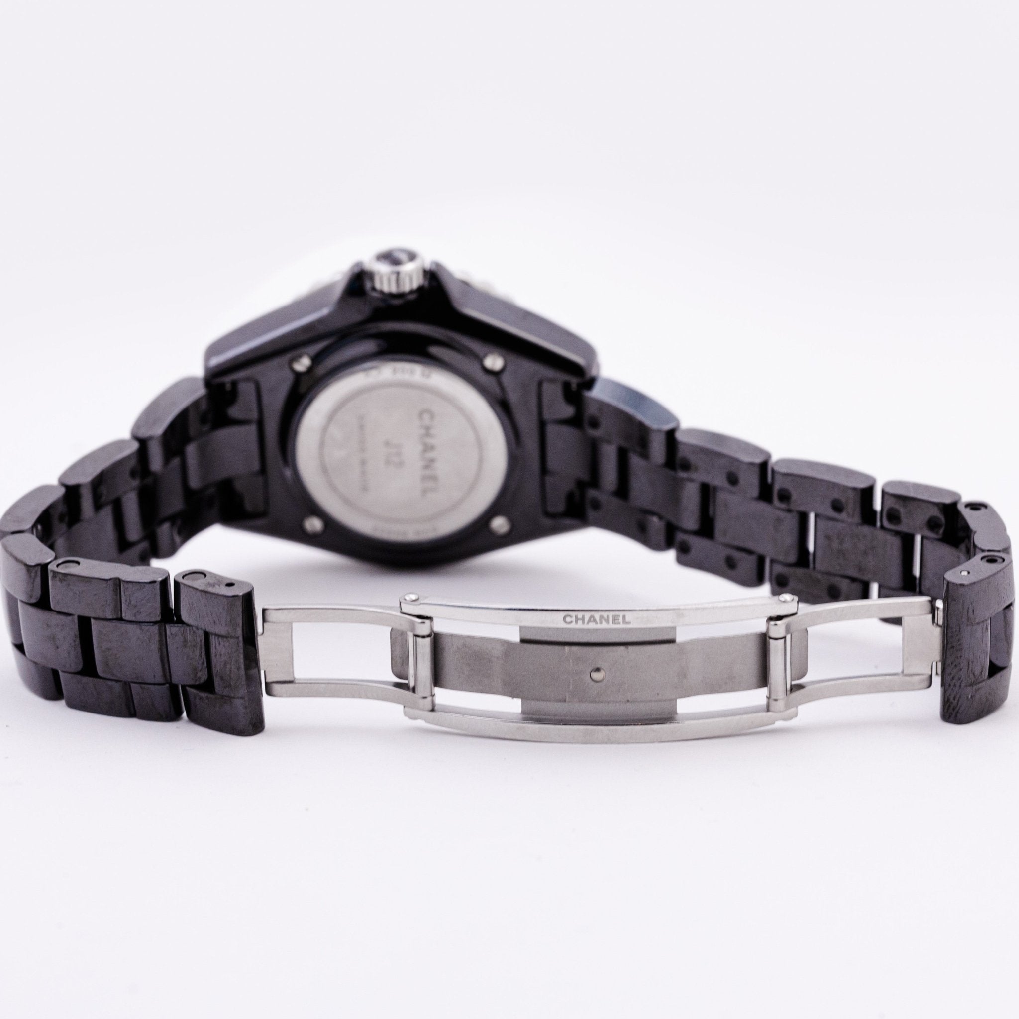 CHANEL J12 FEMME INDEXES DIAMANTS - montre vintage - Contre - Temps Paris