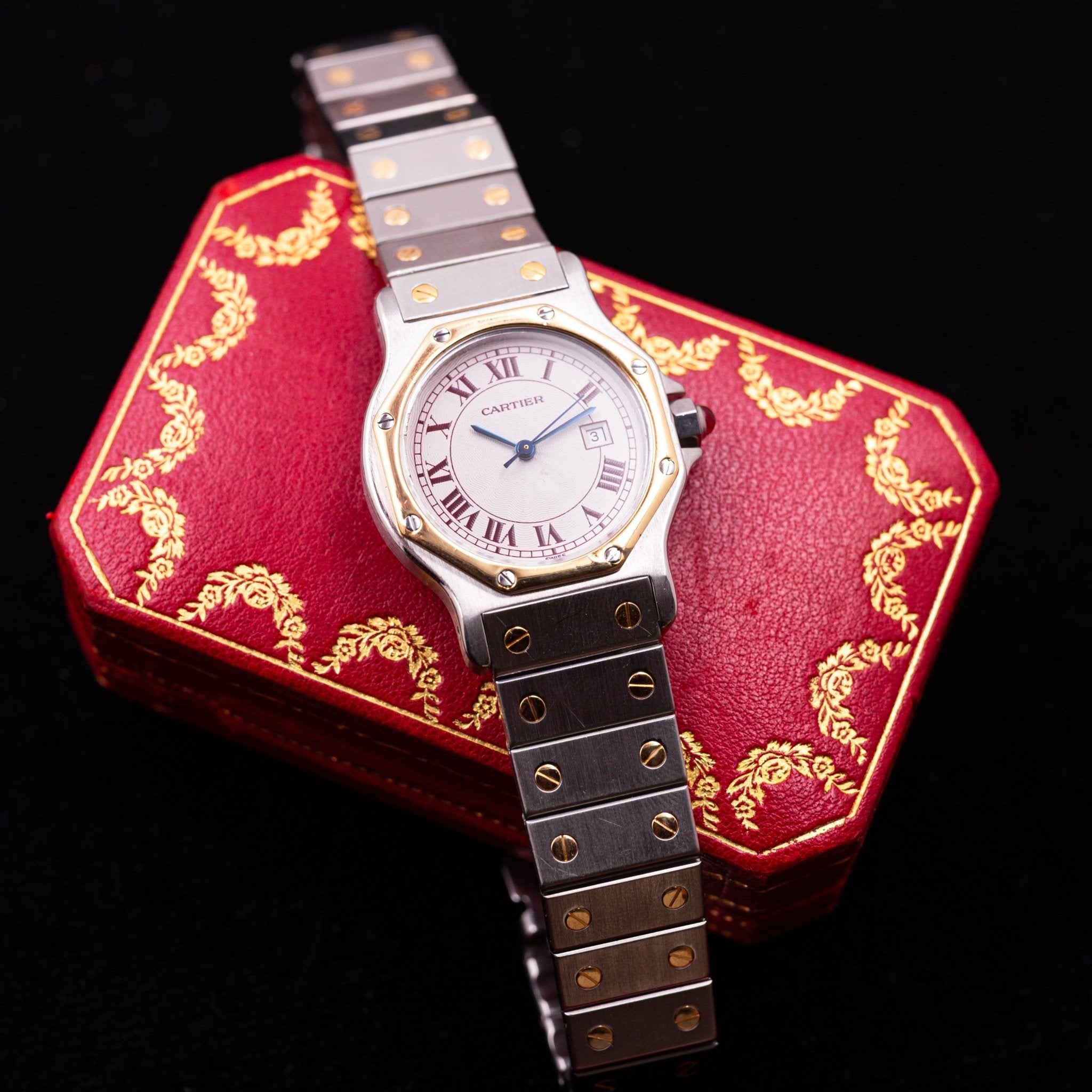 CARTIER SANTOS OCTOGONALE HOMME - montre vintage - Contre - Temps Paris