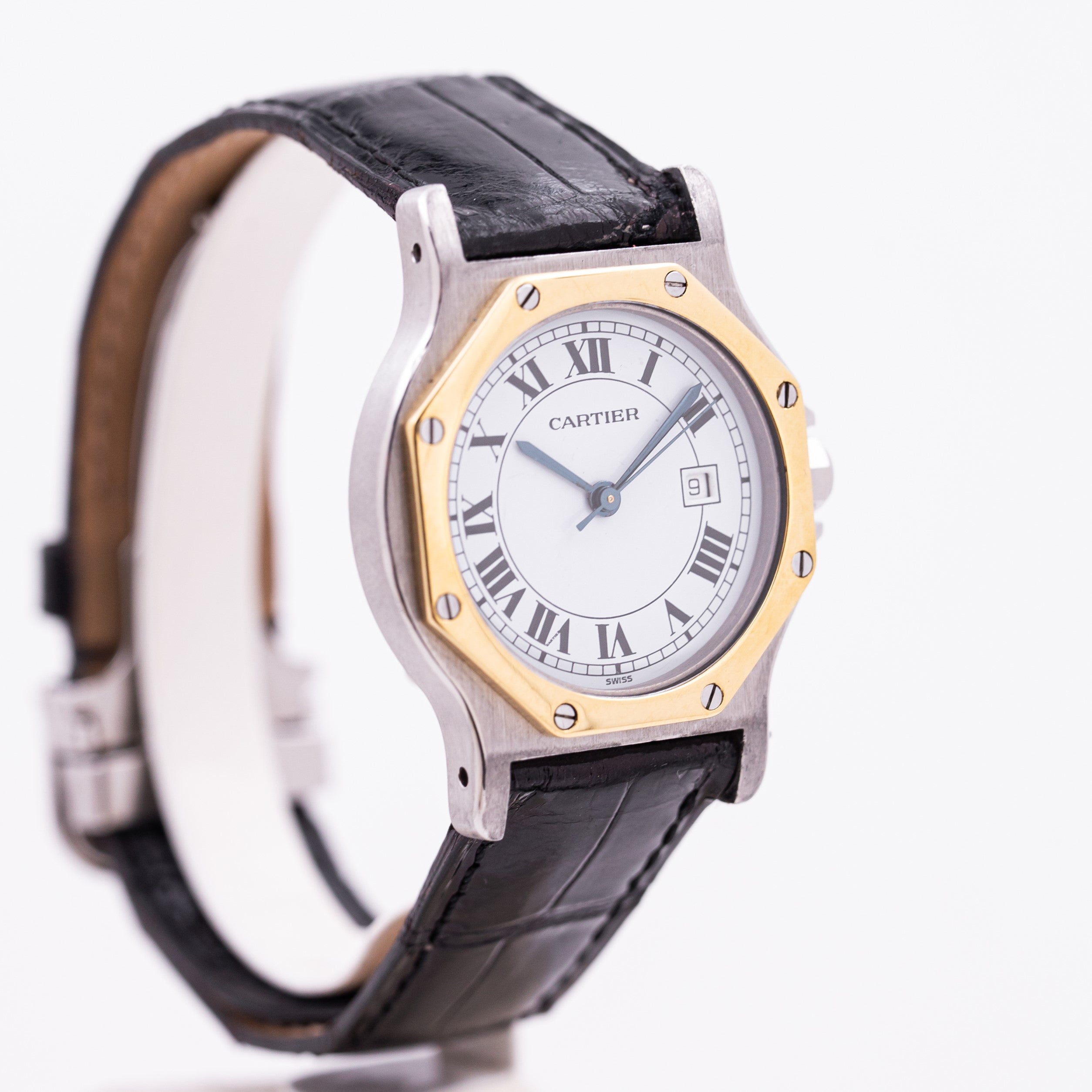 CARTIER SANTOS OCTOGONALE HOMME BRACELET CUIR