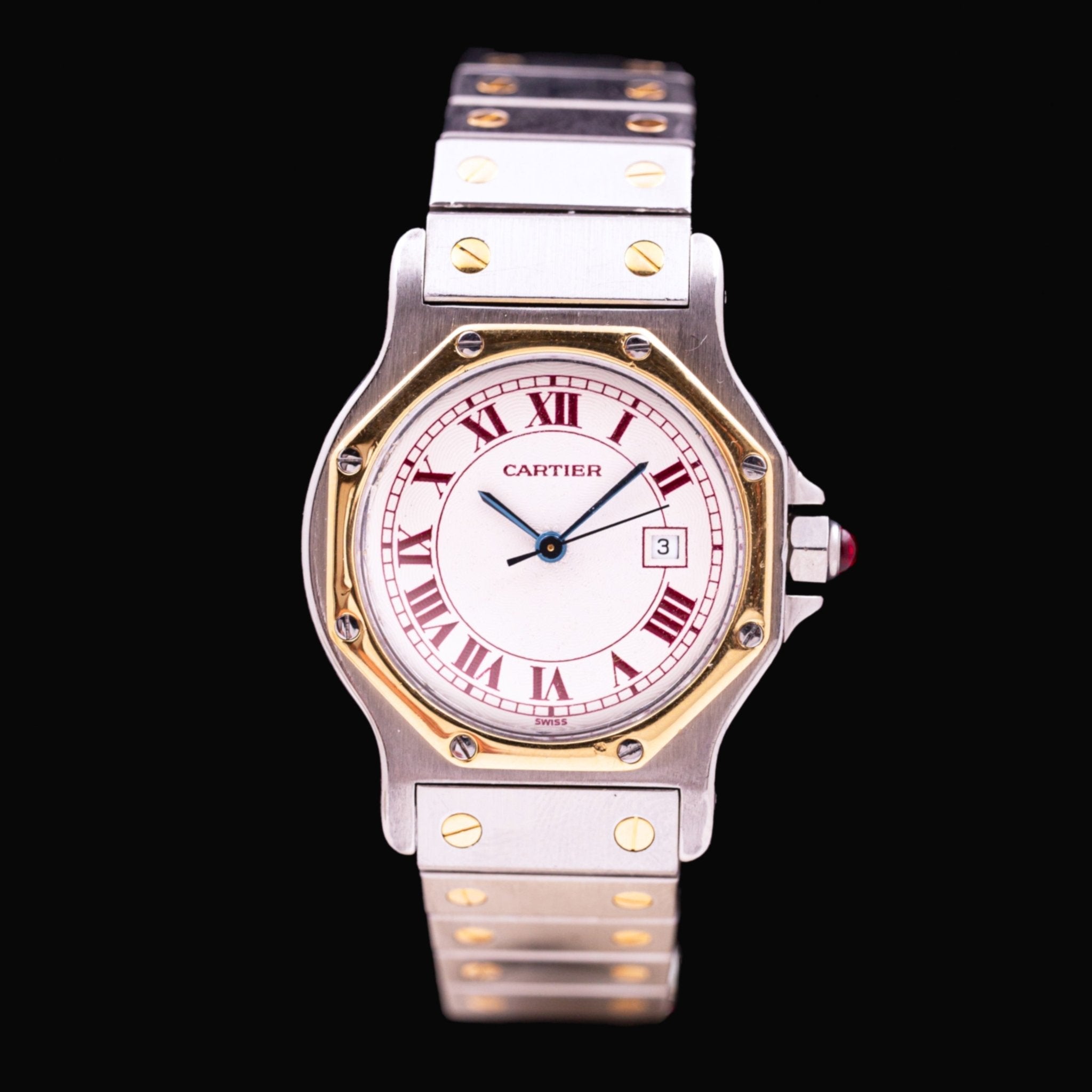CARTIER SANTOS OCTOGONALE HOMME - montre vintage - Contre - Temps Paris