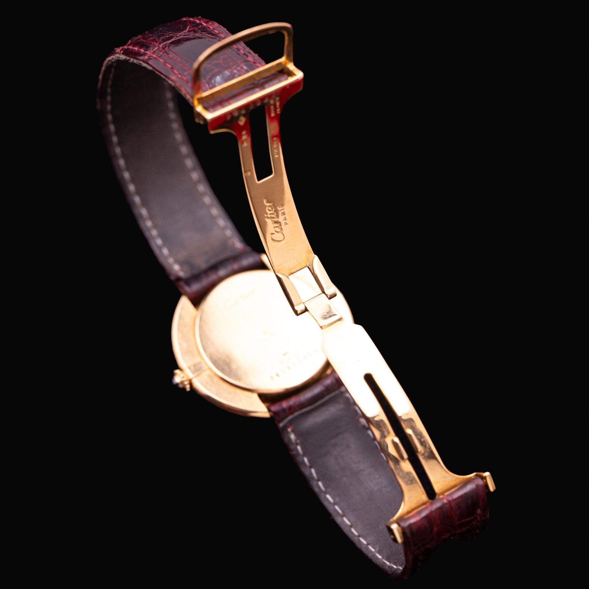 CARTIER ELLIPSE RONDE MECANIQUE OR HOMME - montre vintage - Contre - Temps Paris