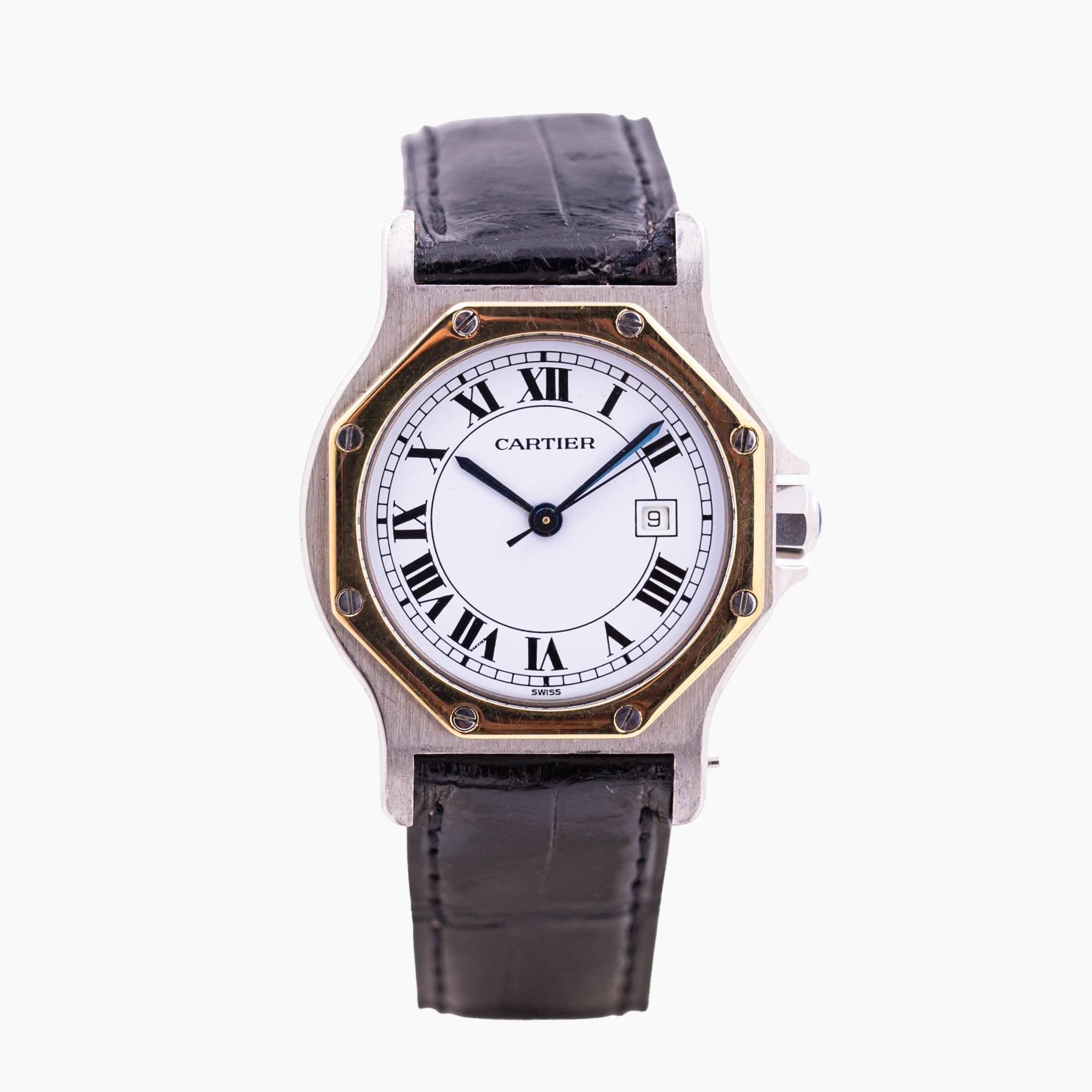 CARTIER SANTOS OCTOGONALE HOMME BRACELET CUIR
