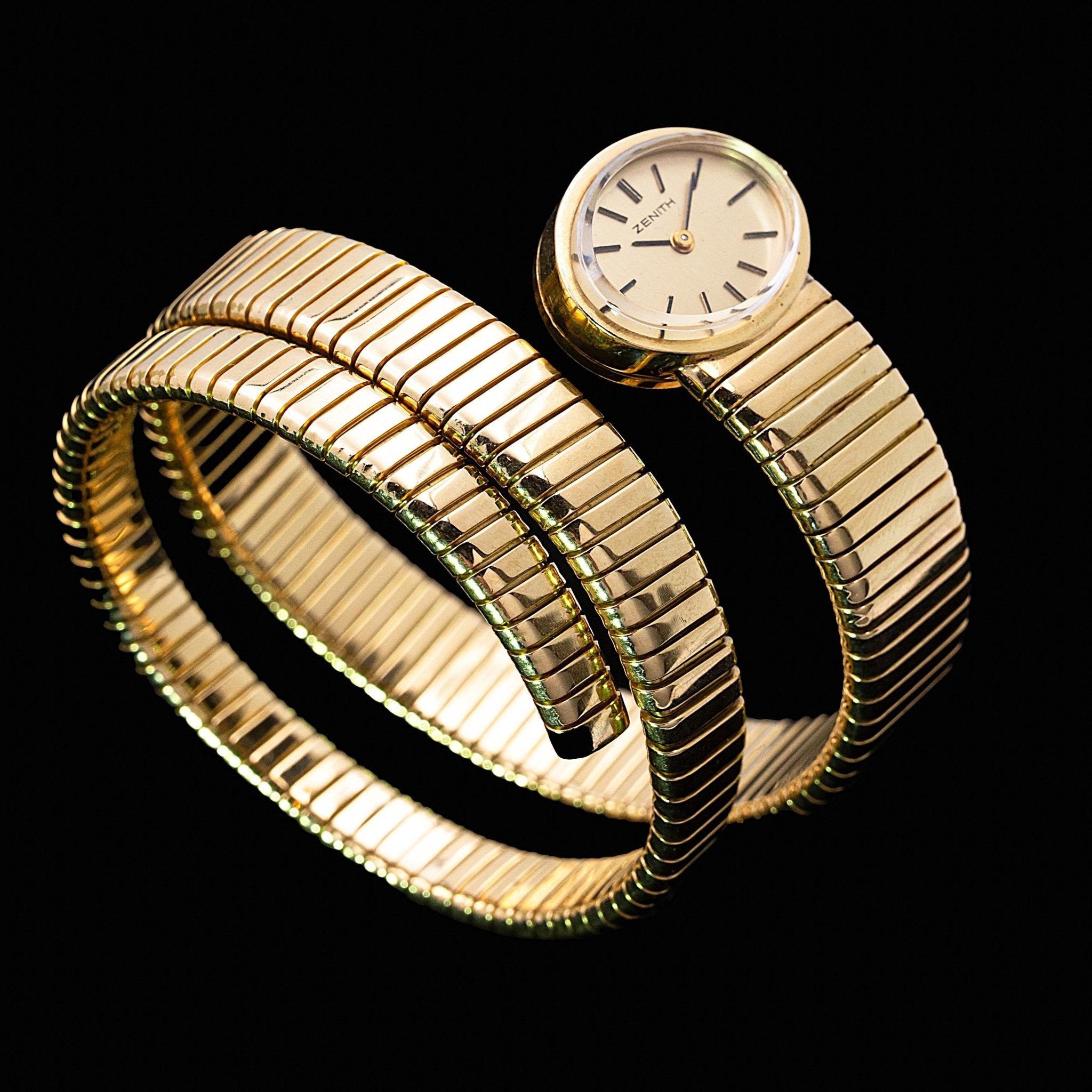 ZENITH LADY OVALE "TUBOGAS" 2 TOURS OR - montre vintage - Contre - Temps Paris