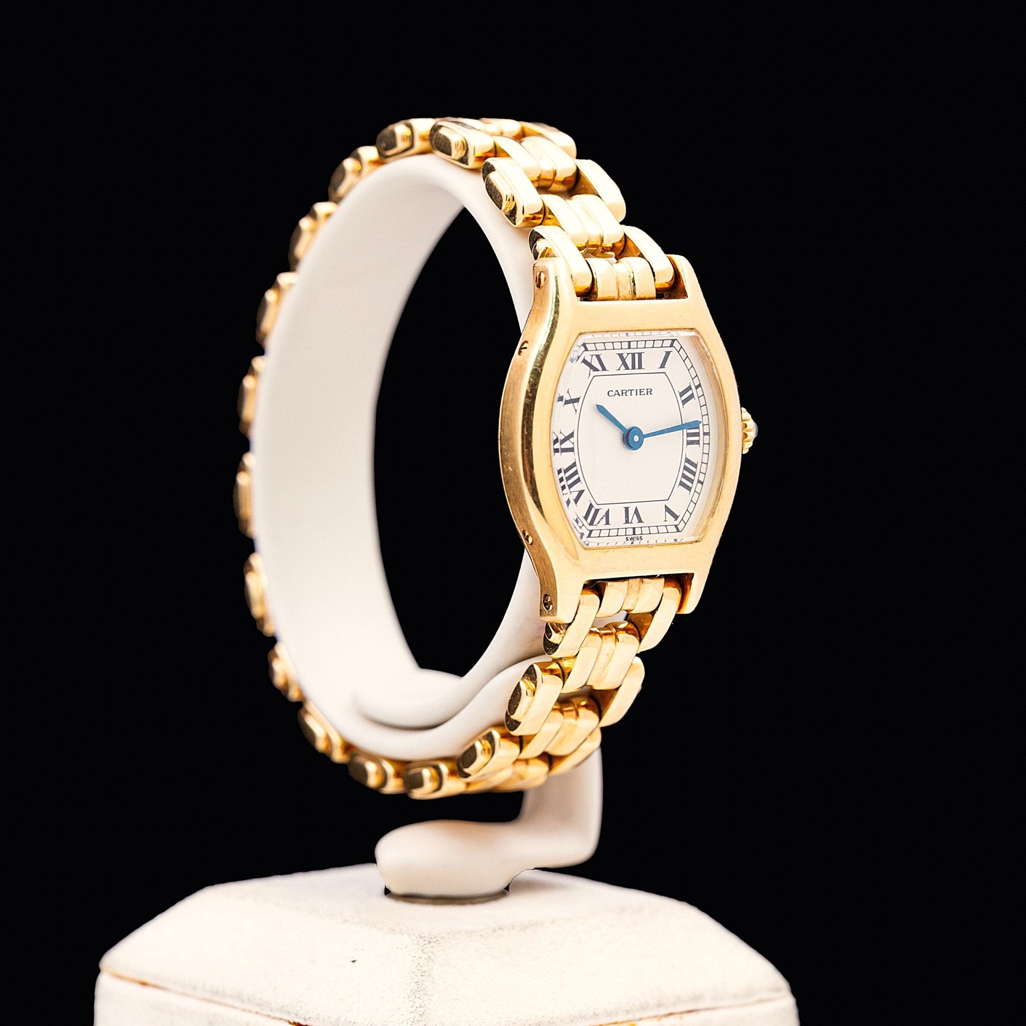 CARTIER TORTUE MINI BRACELET GOURMETTE OR - montre vintage - Contre - Temps Paris