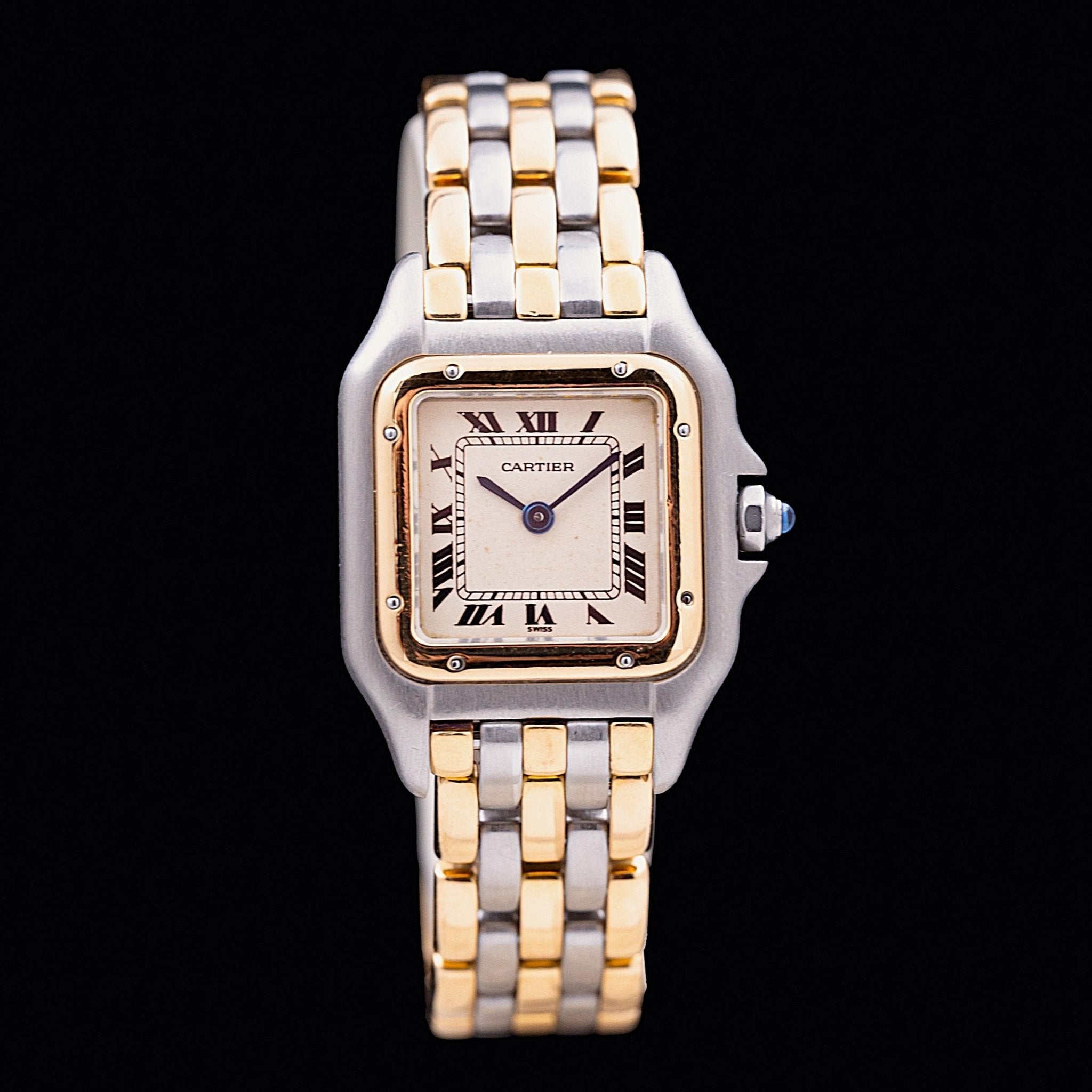 CARTIER PANTHERE OR ET ACIER SMALL BRACELET 3 RANGS D'OR - montre vintage - Contre - Temps Paris