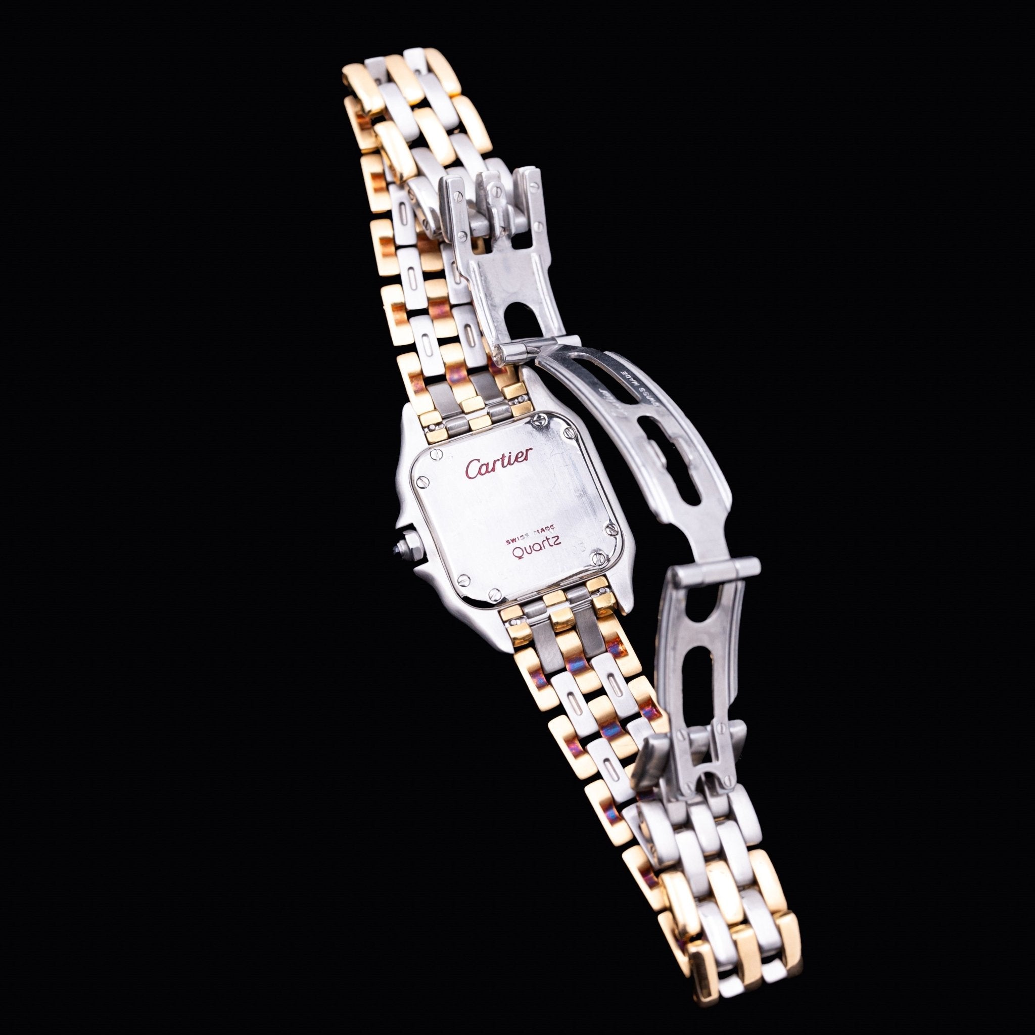 CARTIER PANTHERE OR ET ACIER SMALL BRACELET 3 RANGS D'OR - montre vintage - Contre - Temps Paris