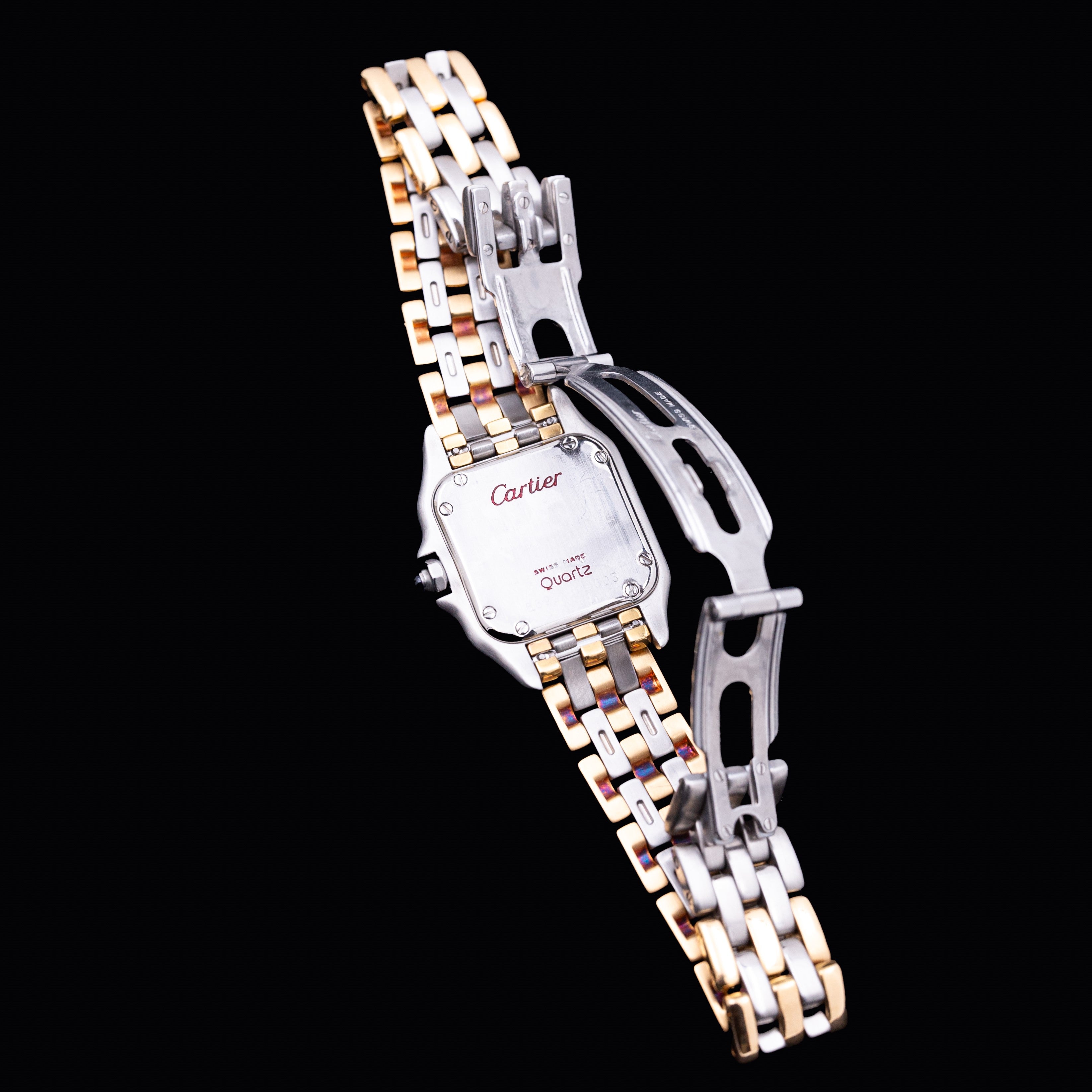 CARTIER PANTHERE OR ET ACIER SMALL BRACELET 3 RANGS D'OR