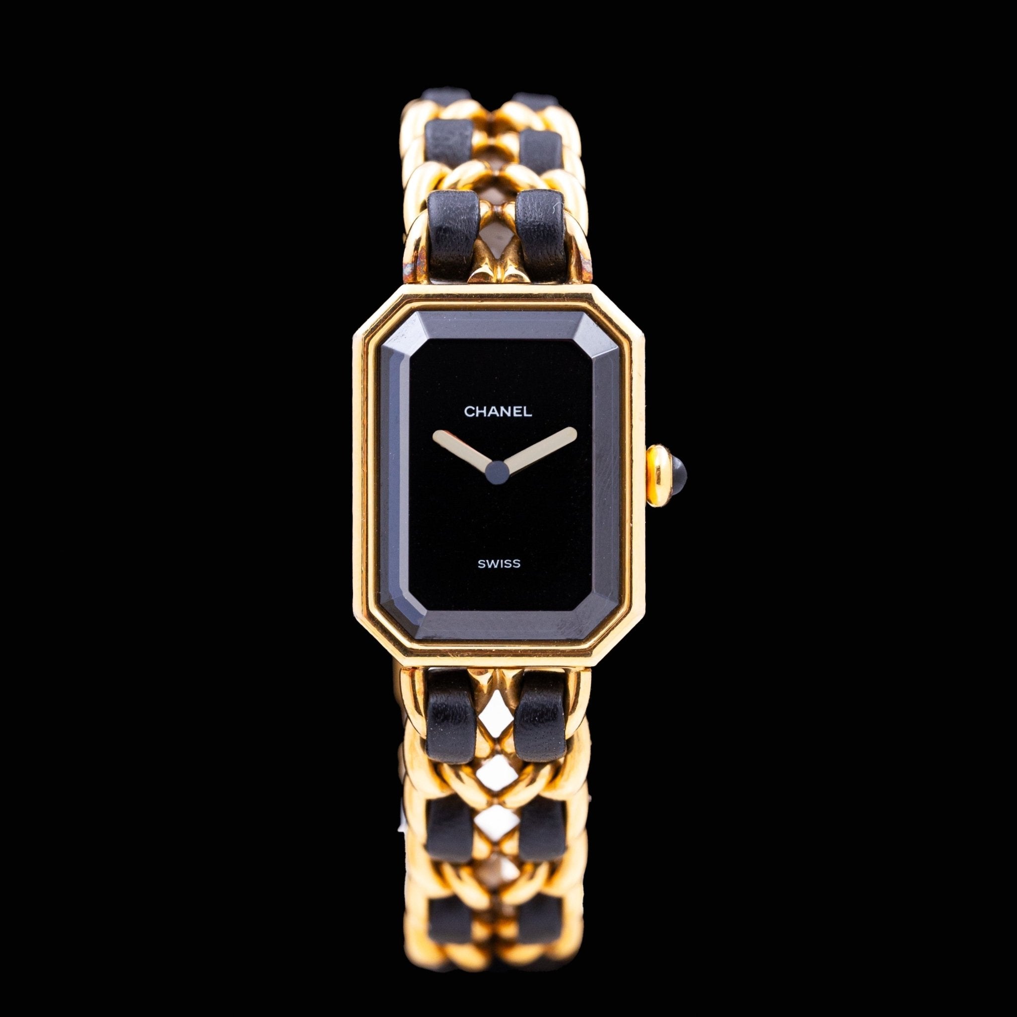 CHANEL PREMIERE ORIGINALE PLAQUÉE OR ET CUIR - montre vintage - Contre - Temps Paris