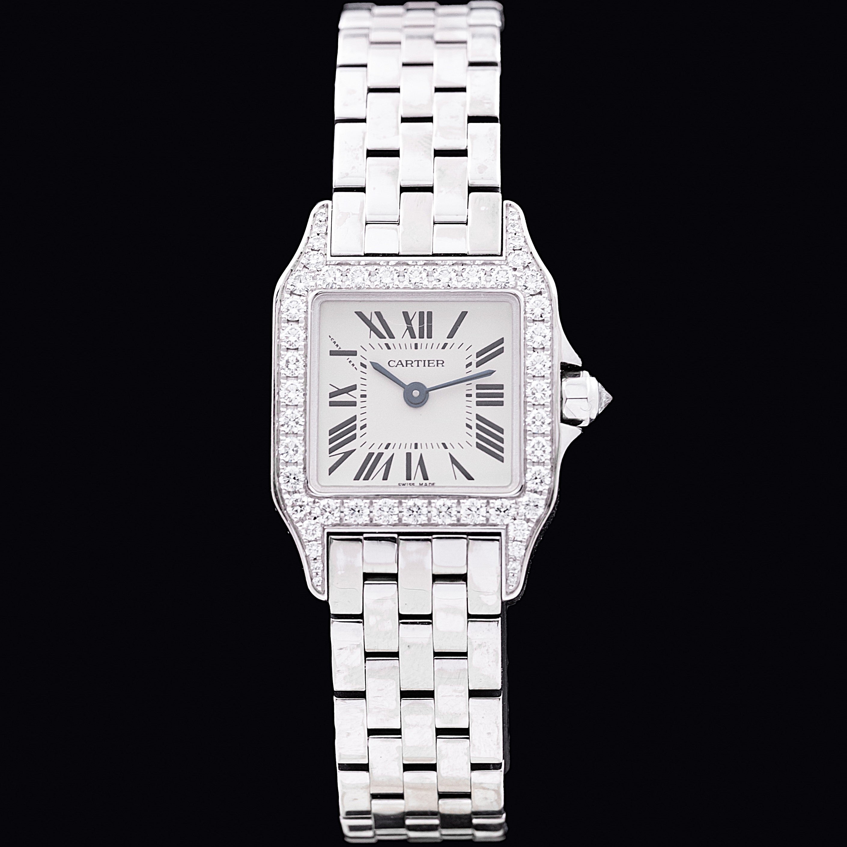 CARTIER SANTOS DEMOISELLE OR BLANC ET DIAMANTS