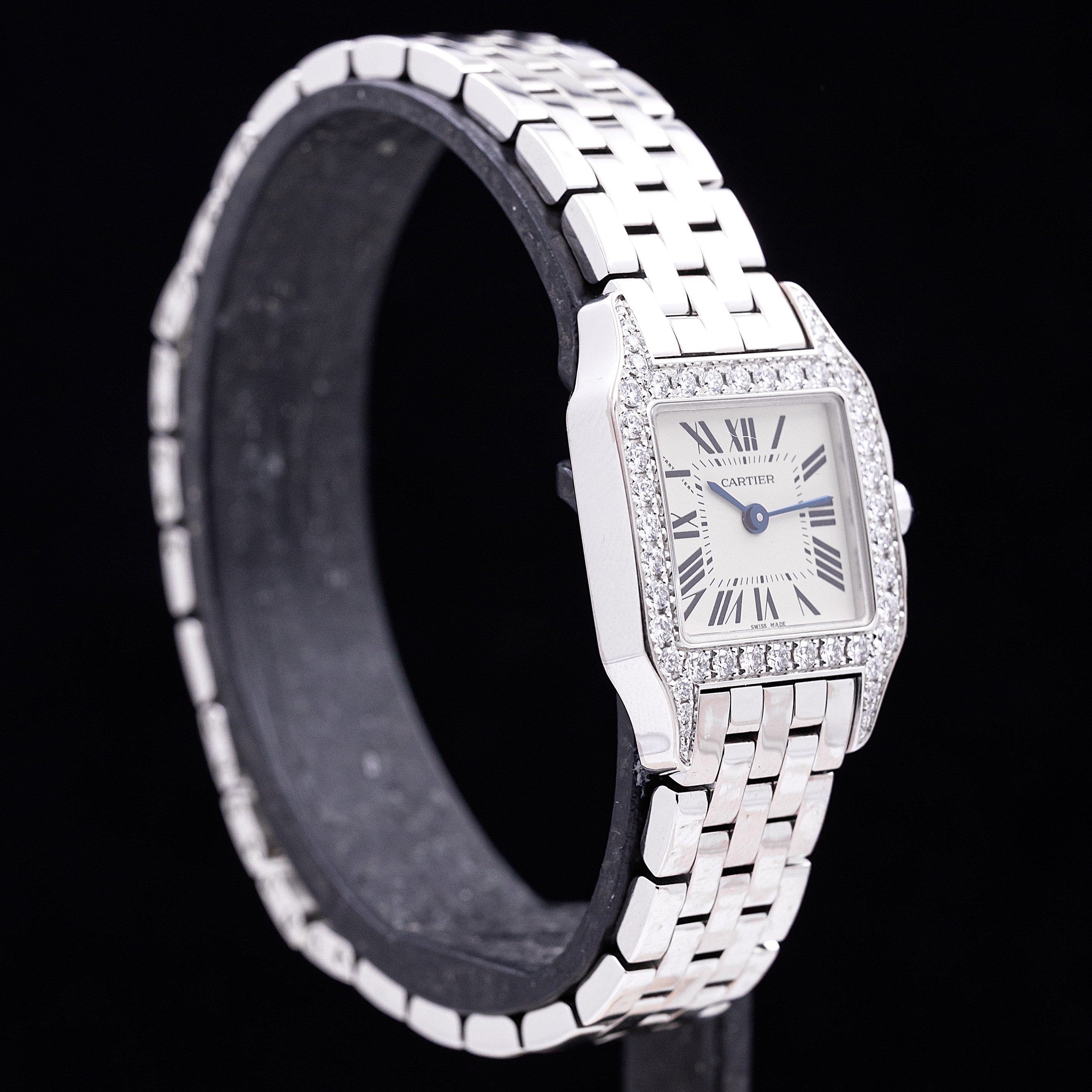 CARTIER SANTOS DEMOISELLE OR BLANC ET DIAMANTS