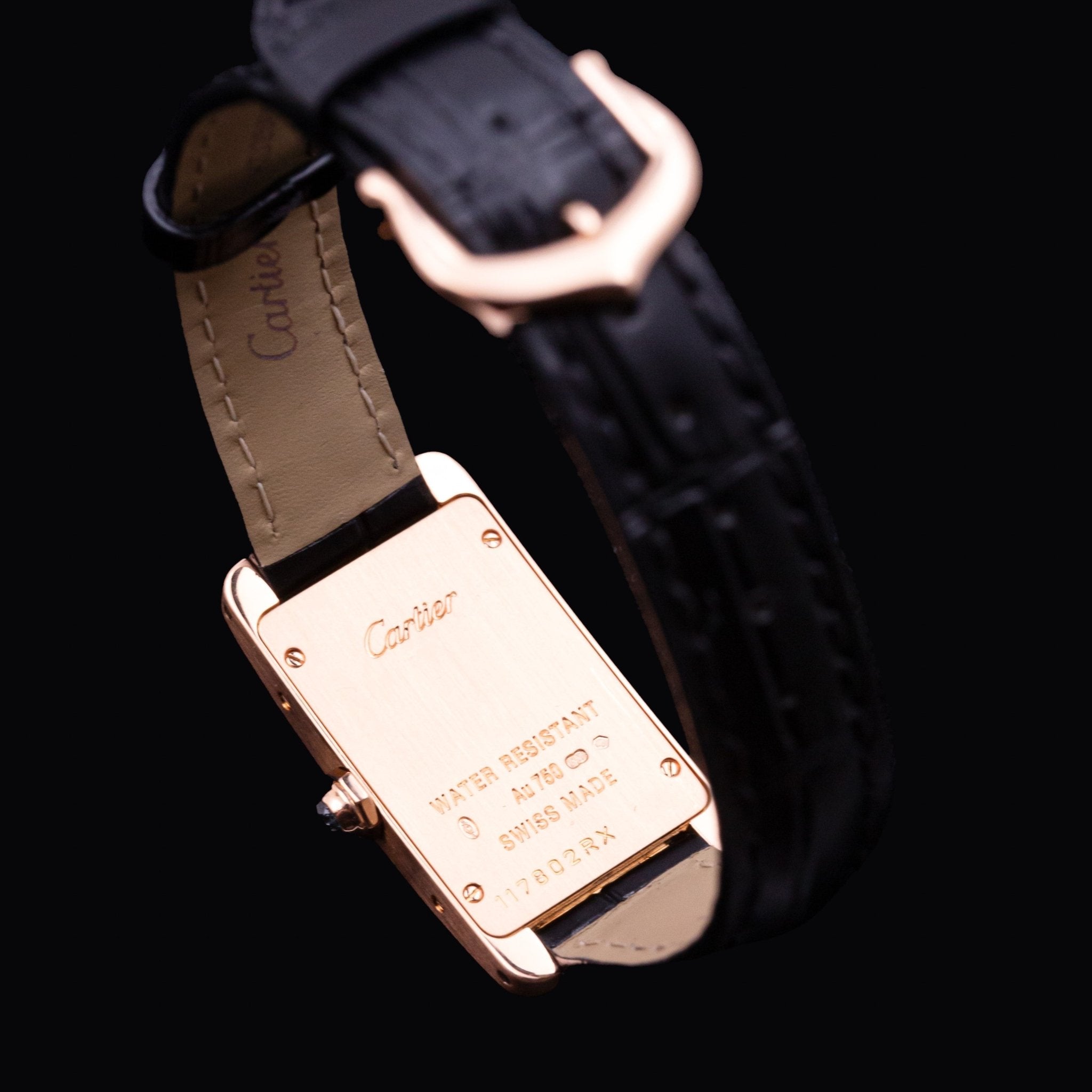 CARTIER TANK AMERICAINE LADY OR ROSE - montre vintage - Contre - Temps Paris