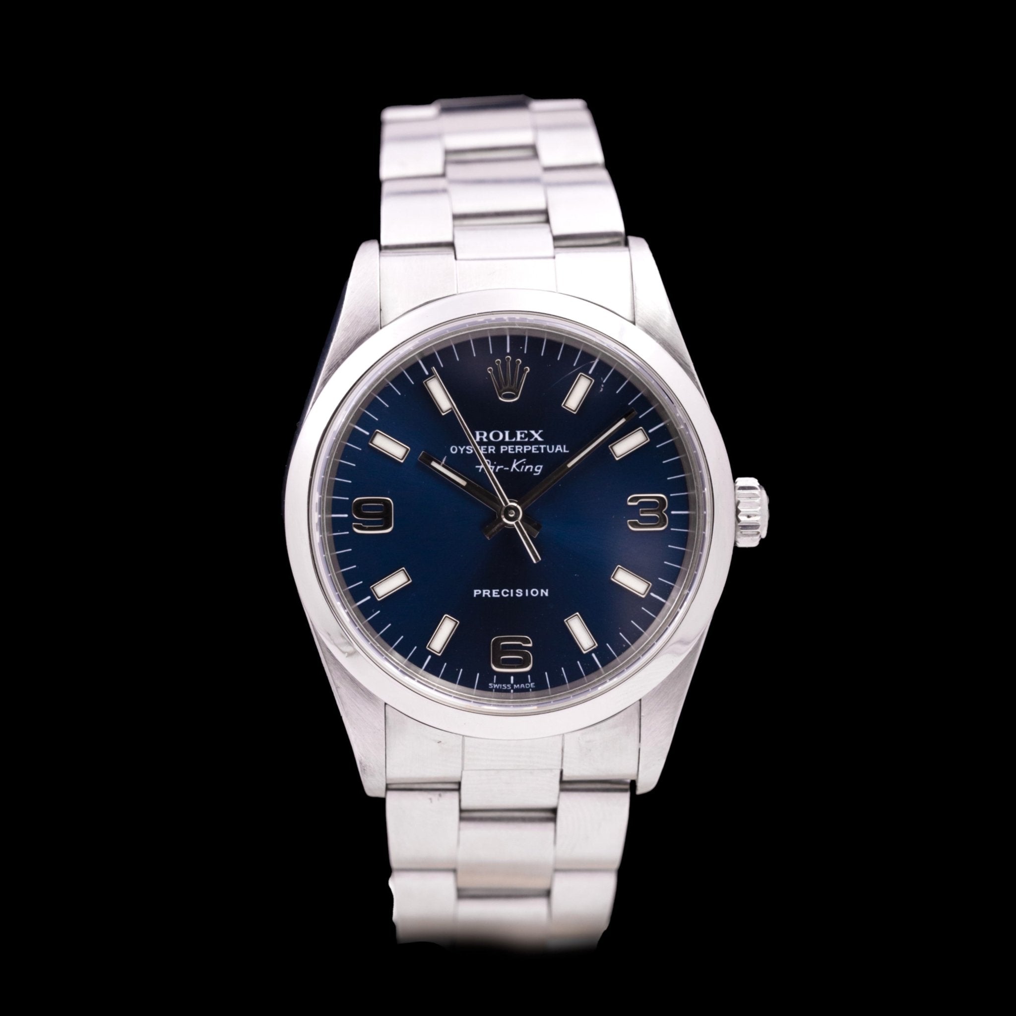 ROLEX AIR KING CADRAN 3 - 6 - 9 BLEU - montre vintage - Contre - Temps Paris