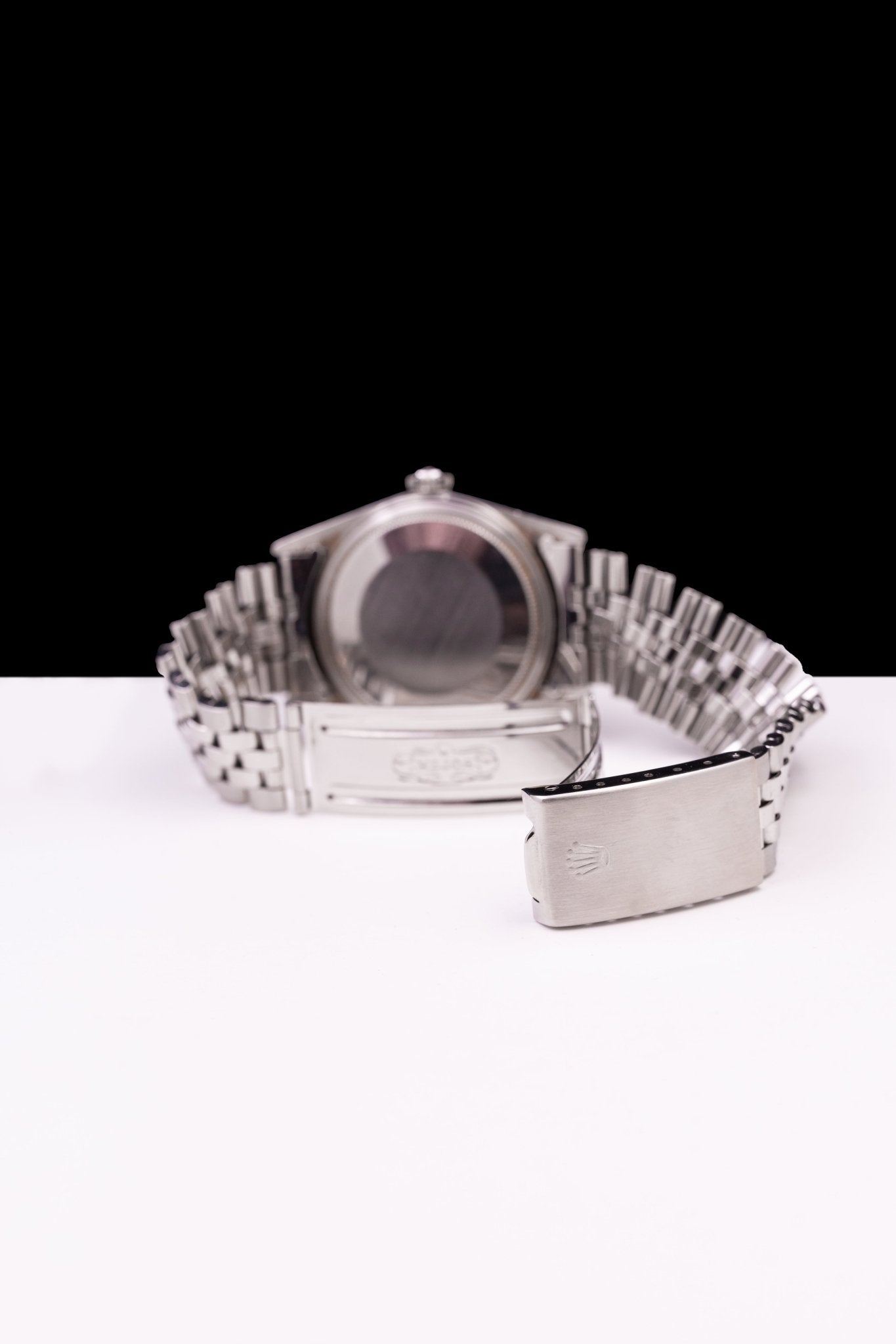 ROLEX DATEJUST 36MM ACIER LUNETTE OR BLANC - montre vintage - Contre - Temps Paris