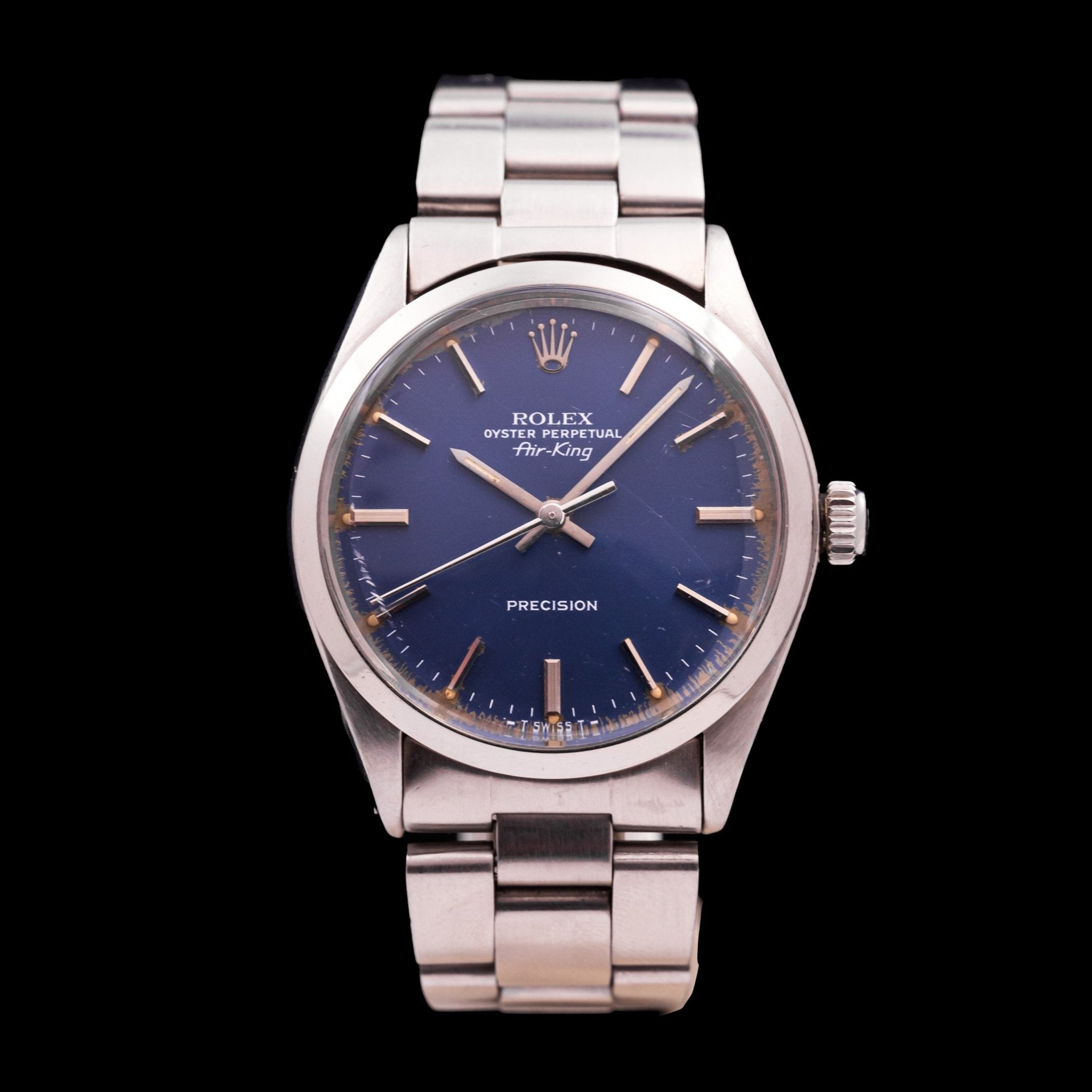 ROLEX AIR KING PRECISION BLEU FULL SET - montre vintage - Contre - Temps Paris