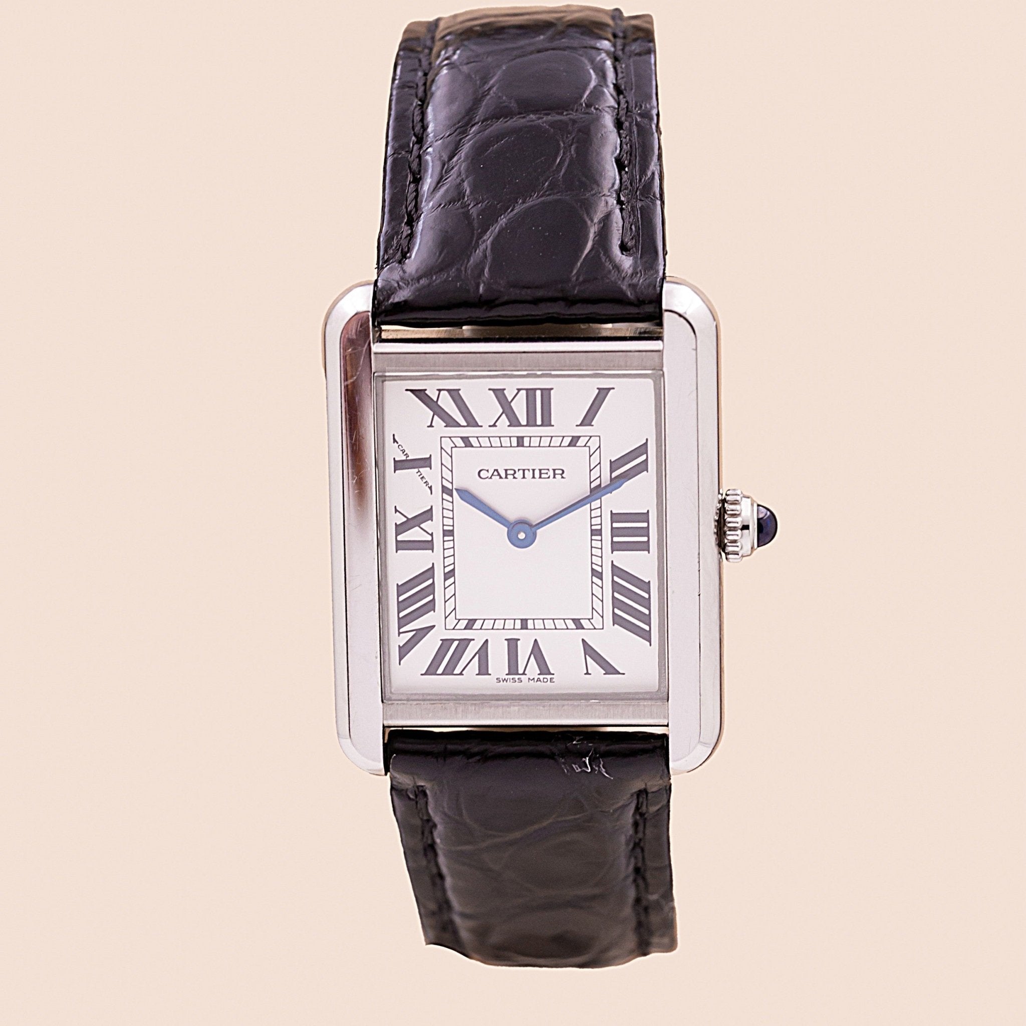 CARTIER TANK SOLO HOMME ACIER - montre vintage - Contre - Temps Paris