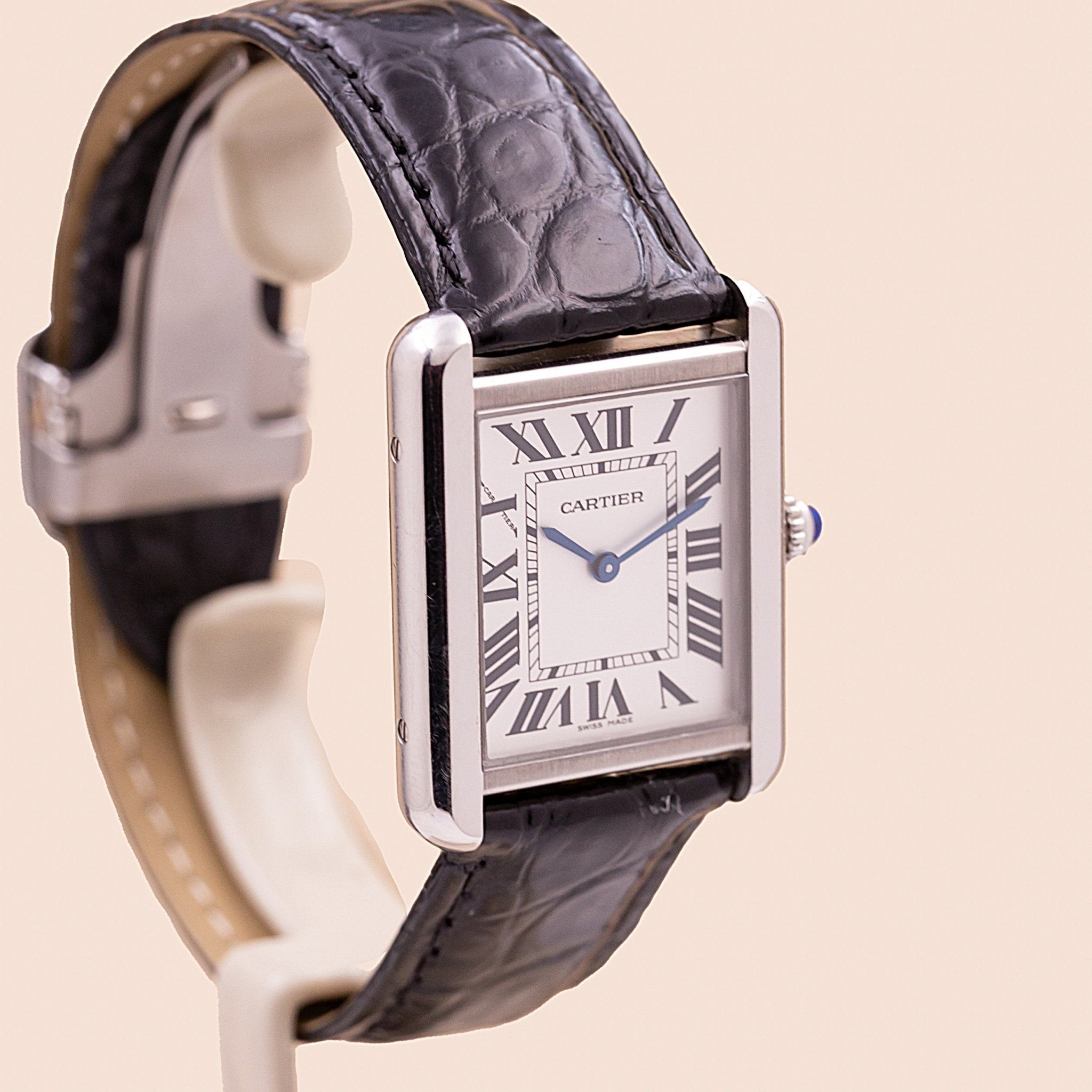 CARTIER TANK SOLO HOMME ACIER - montre vintage - Contre - Temps Paris
