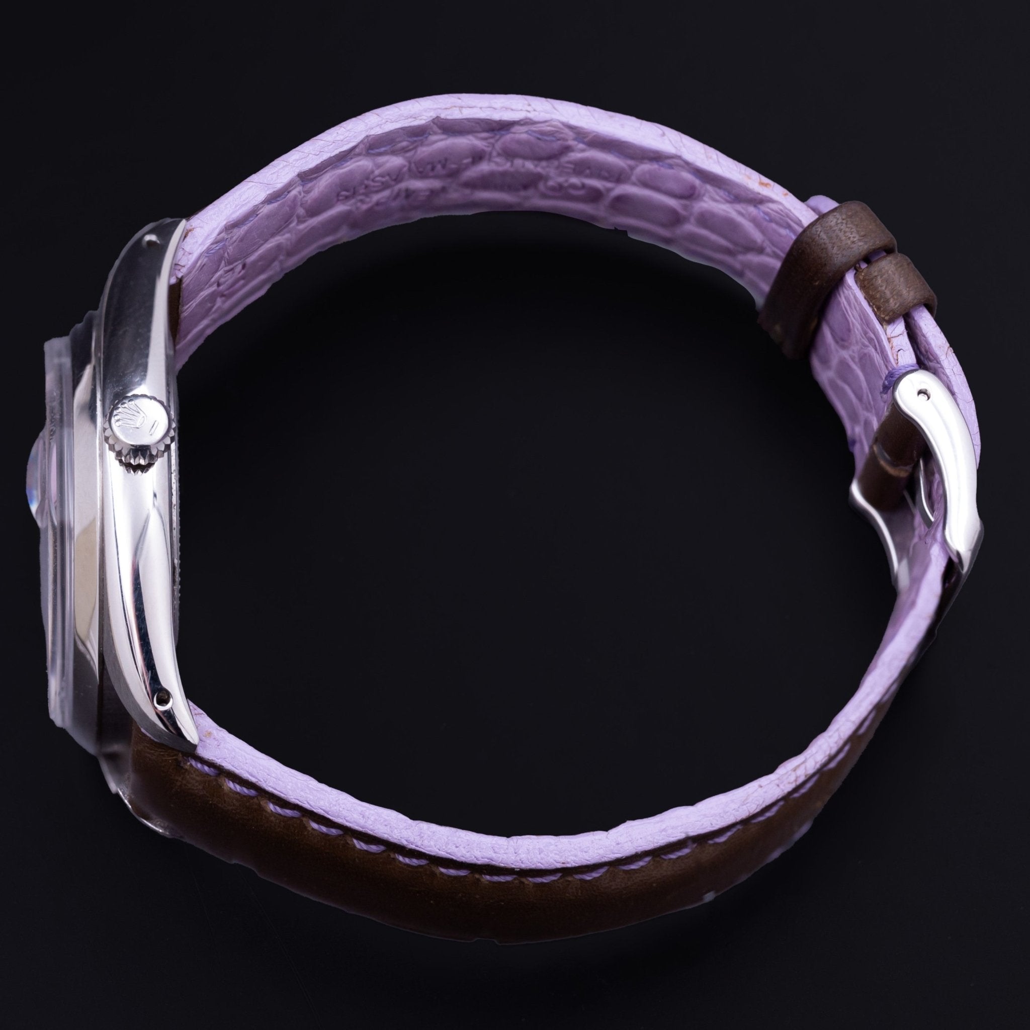 ROLEX OYSTERDATE CADRAN PARME REF 6494 - montre vintage - Contre - Temps Paris