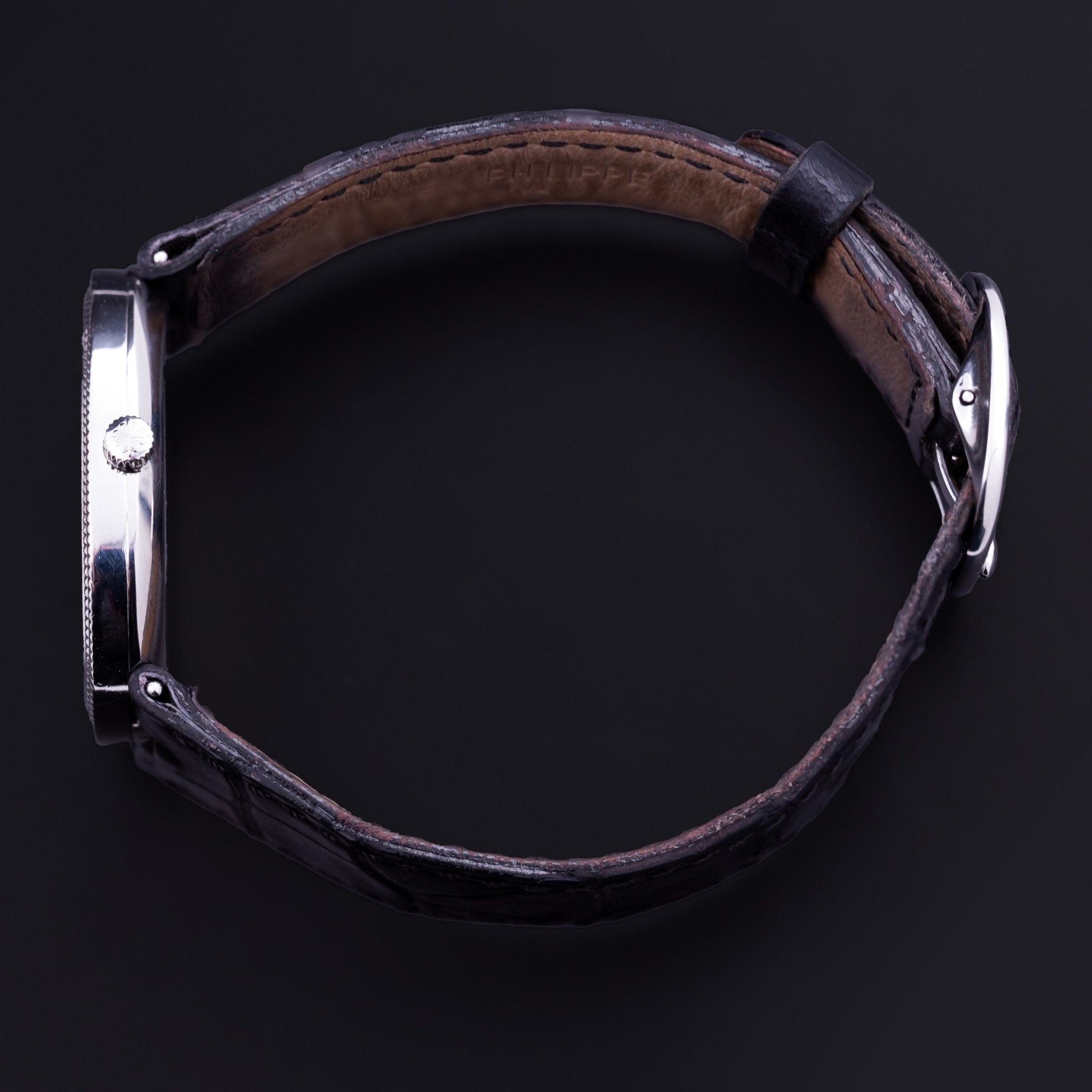 PATEK PHILIPPE ELLIPSE "CLOUS DE PARIS" ACIER - FULL SET - montre vintage - Contre - Temps Paris