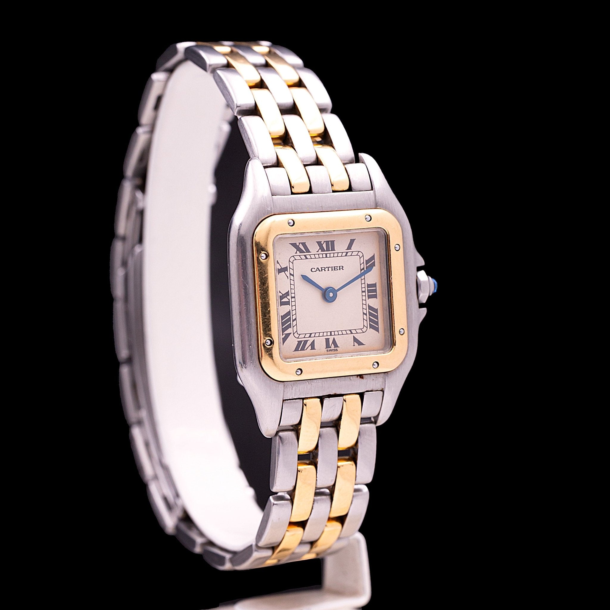 CARTIER PANTHERE SMALL OR ET ACIER - 2 RANGS - montre vintage - Contre - Temps Paris