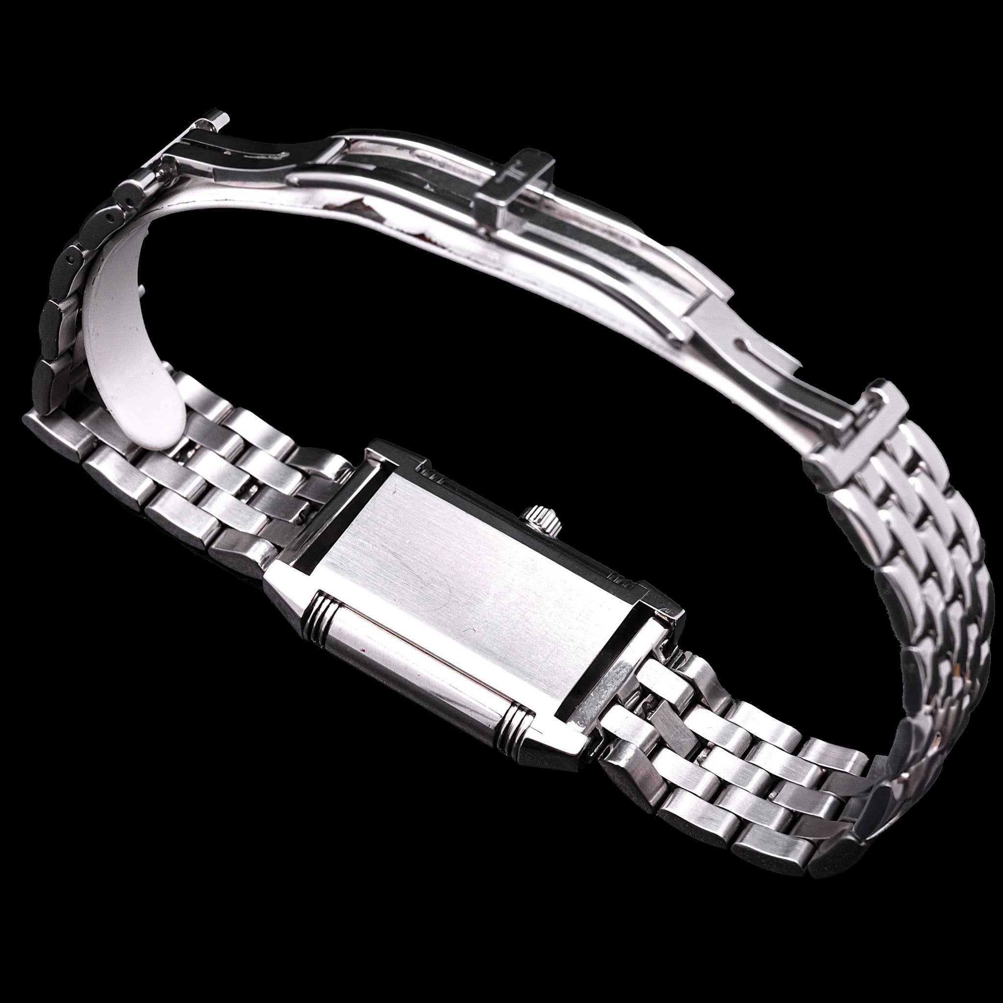 JAEGER - LECOULTRE REVERSO LADY ACIER ET DIAMANTS - montre vintage - Contre - Temps Paris