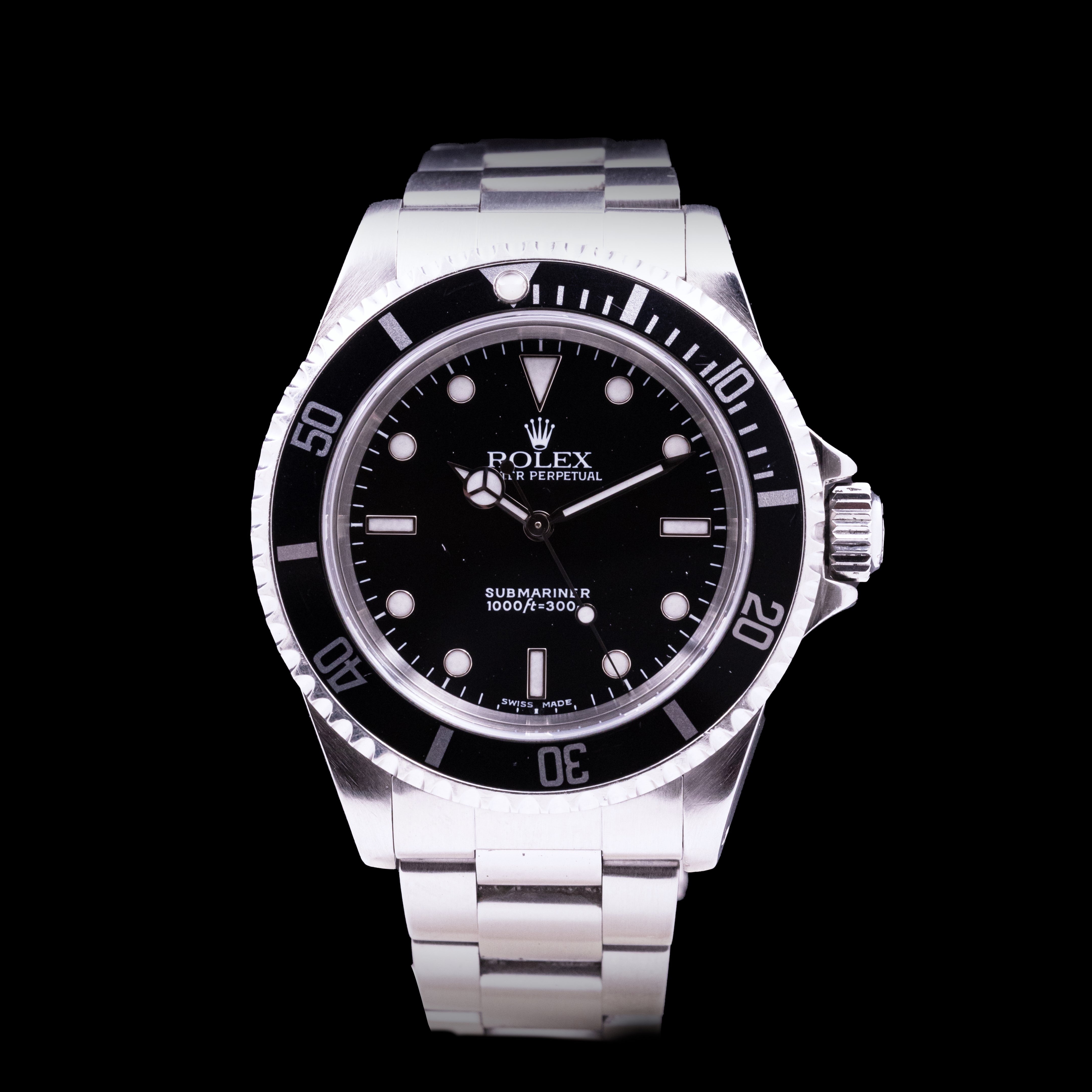 ROLEX SUBMARINER NO-DATE VERRE SAPHIR REF 14060 M