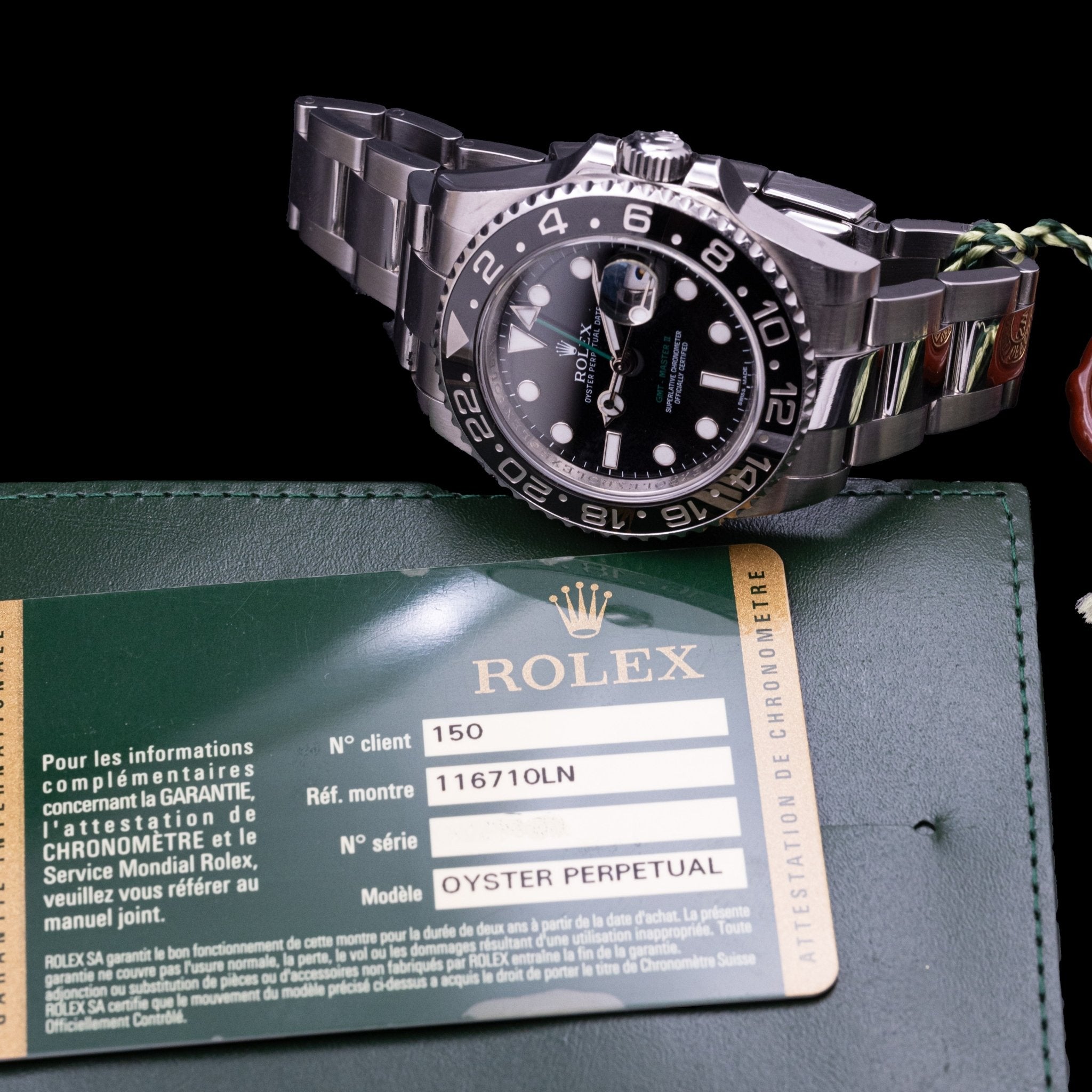 ROLEX GMT MASTER II REF 116710LN - montre vintage - Contre - Temps Paris