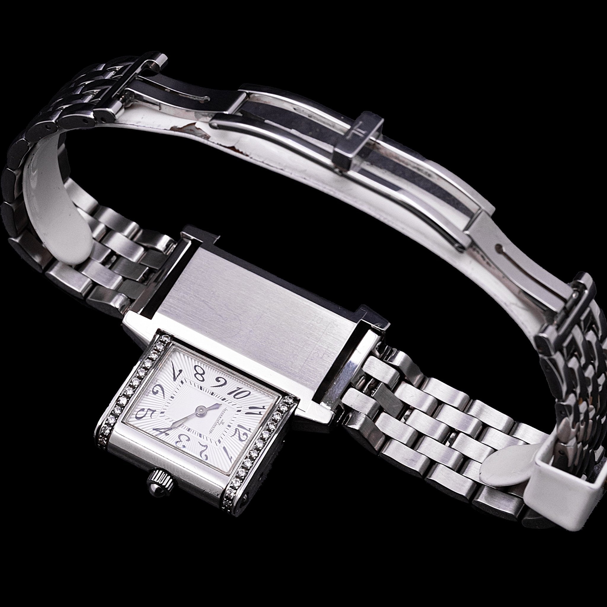 JAEGER - LECOULTRE REVERSO LADY ACIER ET DIAMANTS - montre vintage - Contre - Temps Paris