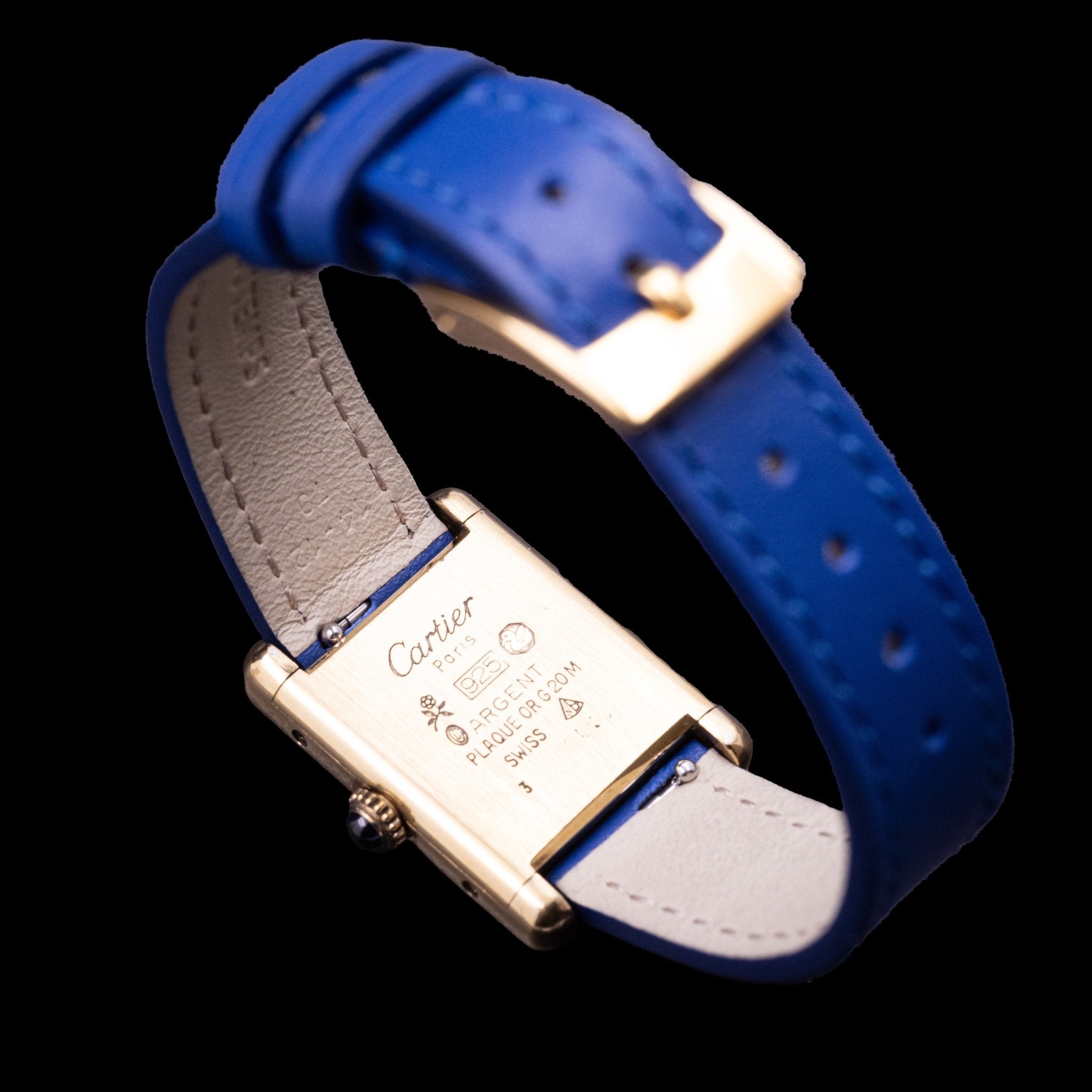 CARTIER TANK MUST LADY BLEU LAPIS - montre vintage - Contre - Temps Paris