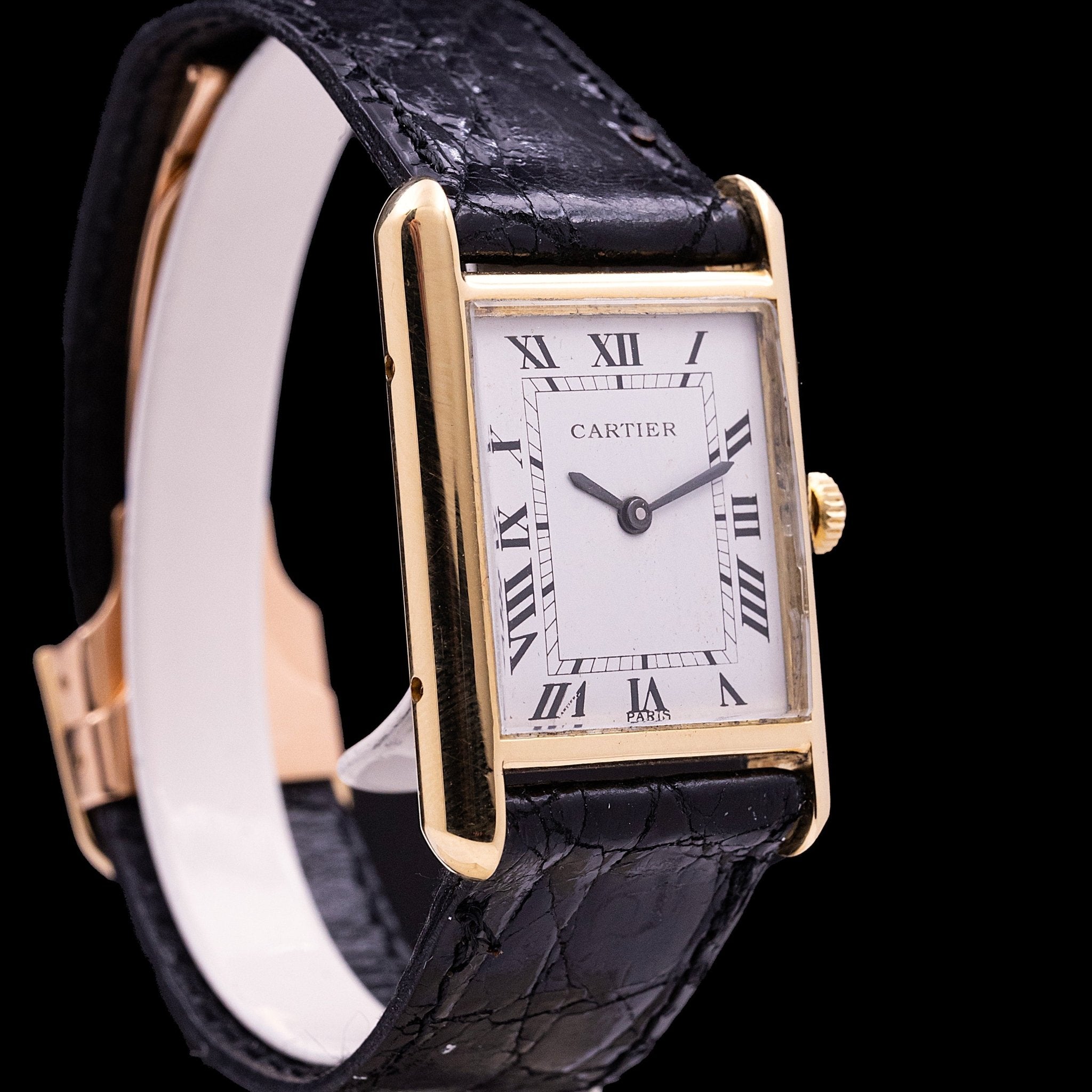 CARTIER TANK "LOUIS CARTIER" OR TAILLE HOMME - montre vintage - Contre - Temps Paris