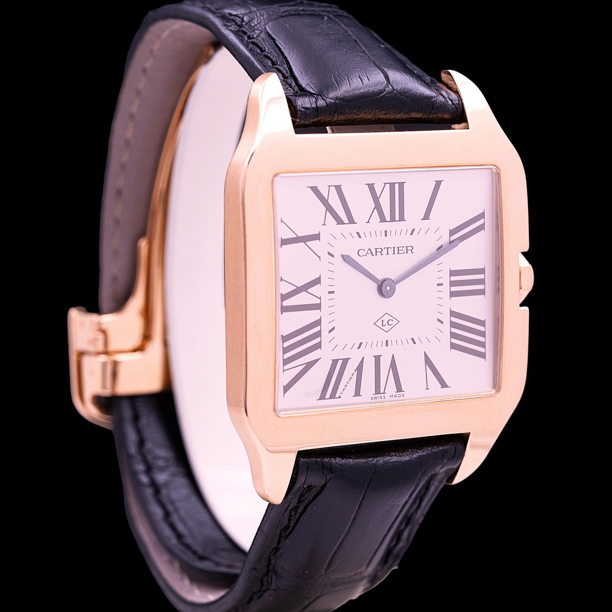 CARTIER SANTOS DUMONT XL OR ROSE - montre vintage - Contre - Temps Paris