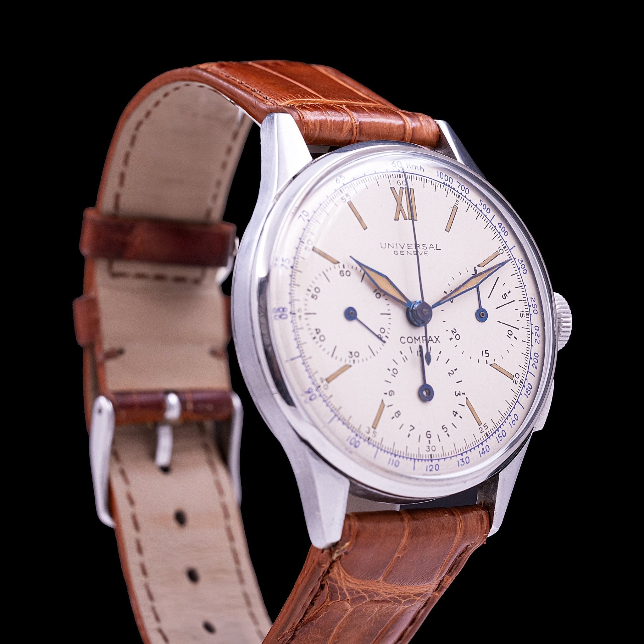 UNIVERSAL GENEVE COMPAX 3 COMPTEURS - montre vintage - Contre - Temps Paris