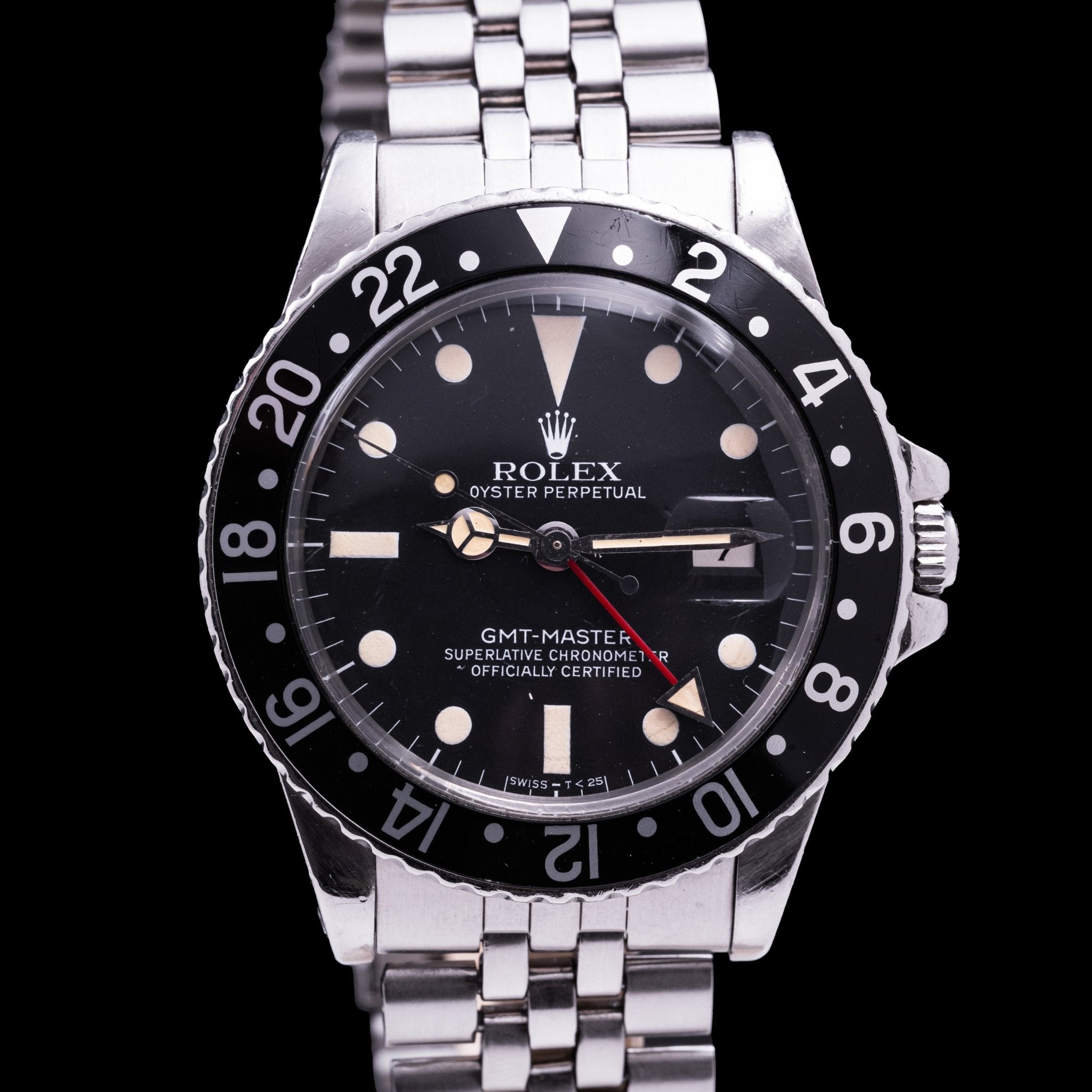 ROLEX GMT MASTER NOIRE REF 16750 - montre vintage - Contre - Temps Paris