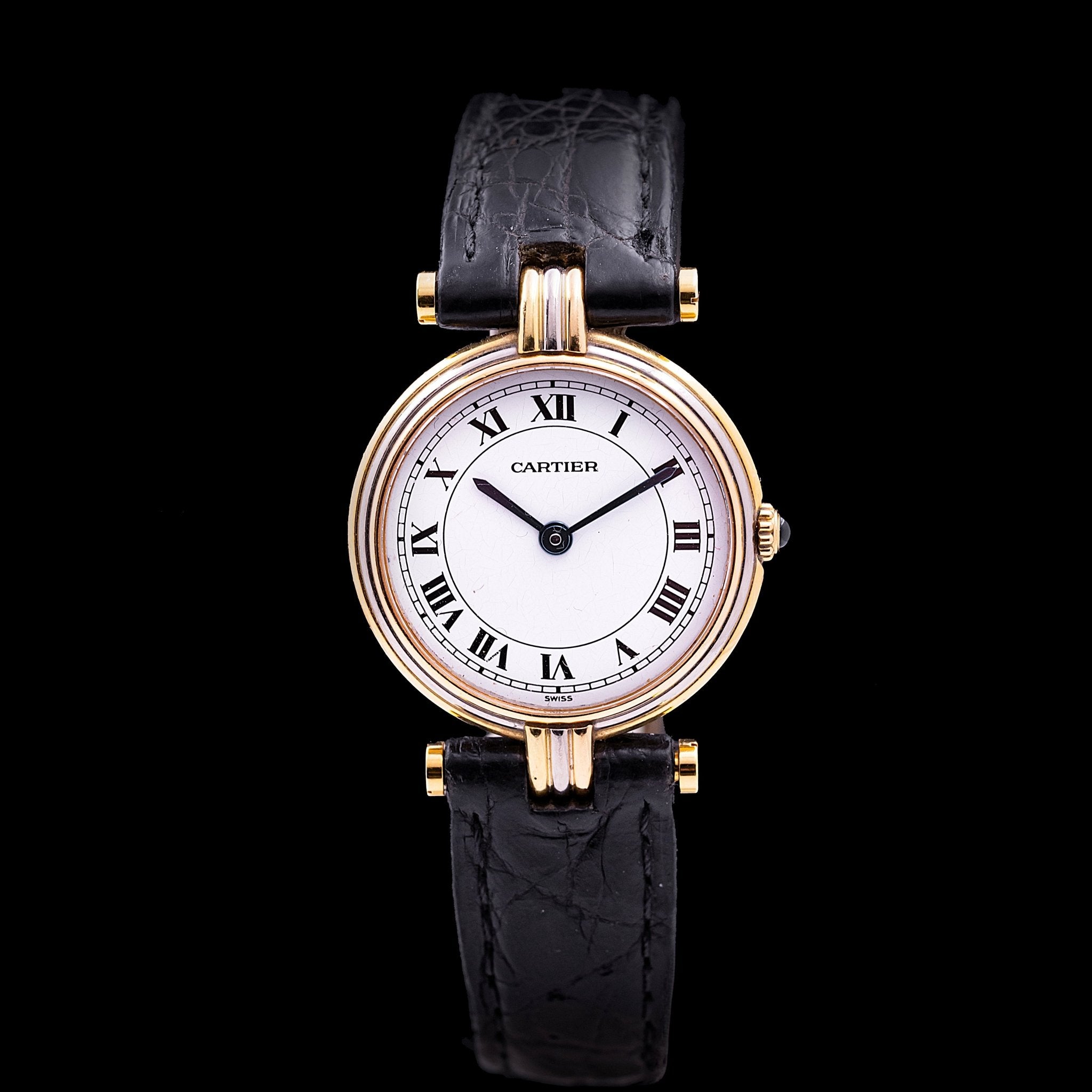 CARTIER VENDOME TRI - COLORE 3 ORS LADY - montre vintage - Contre - Temps Paris