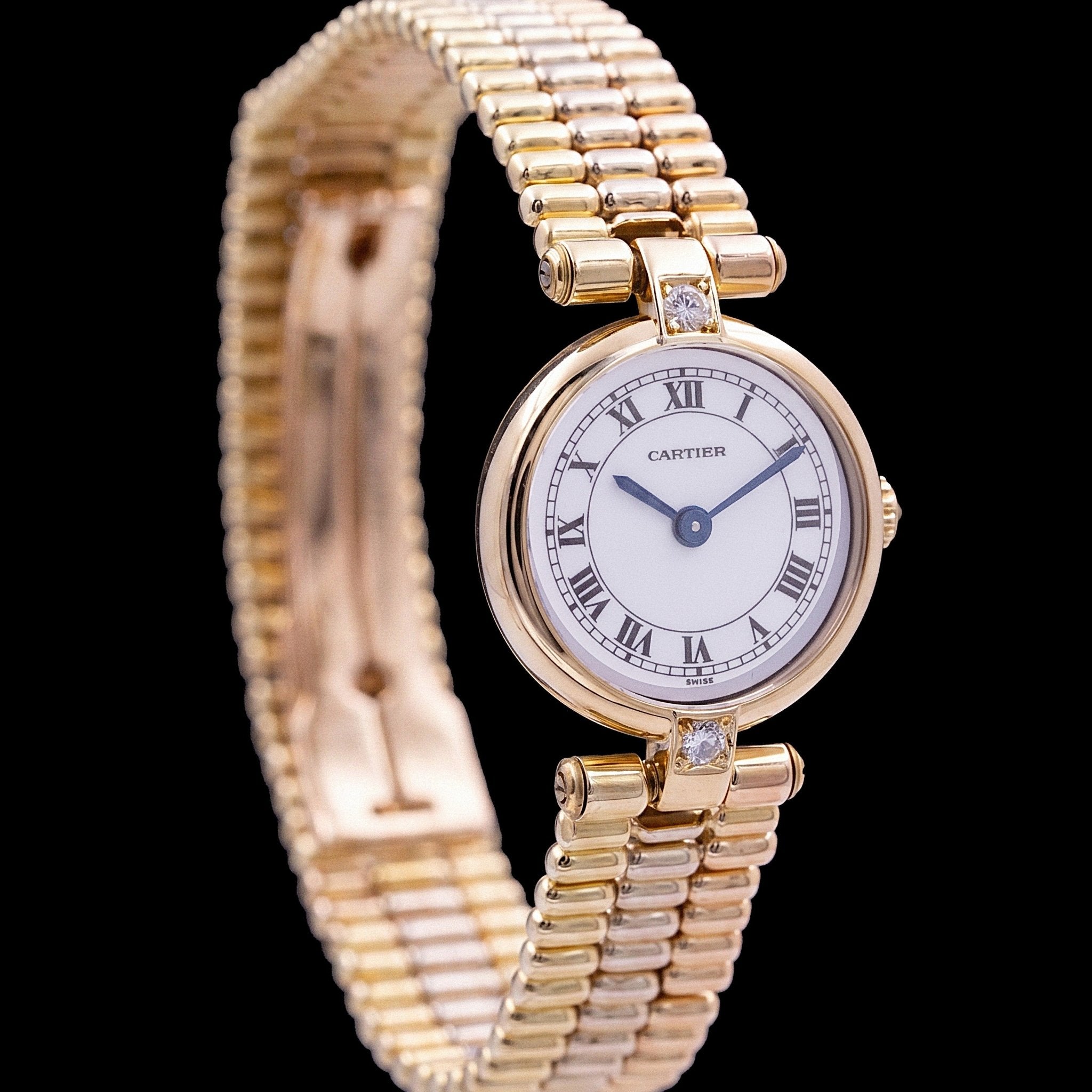 Cartier Vendôme Lady — Trois ors 18 carats, années 1990 - montre vintage - Contre - Temps Paris