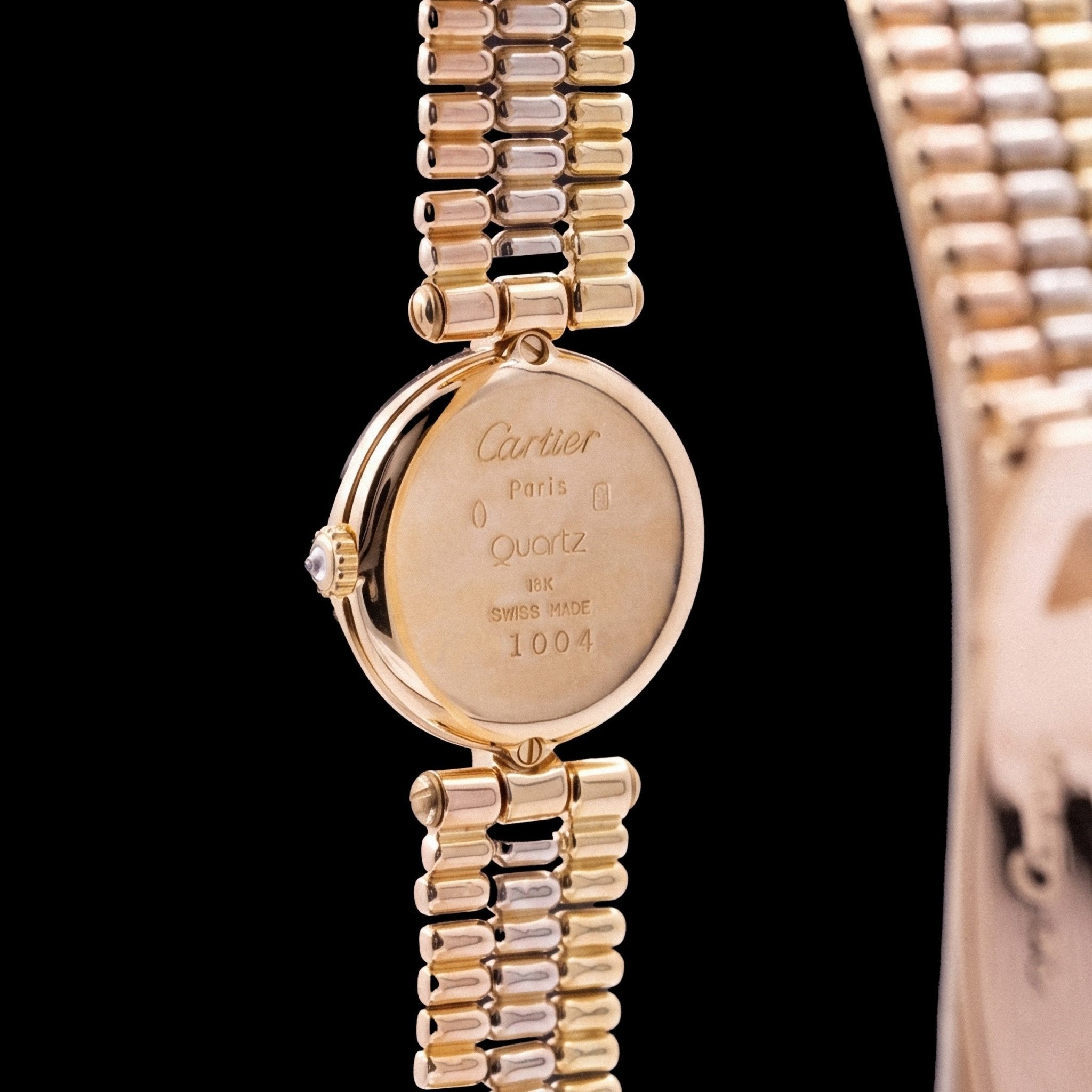 Cartier Vendôme Lady — Trois ors 18 carats, années 1990 - montre vintage - Contre - Temps Paris