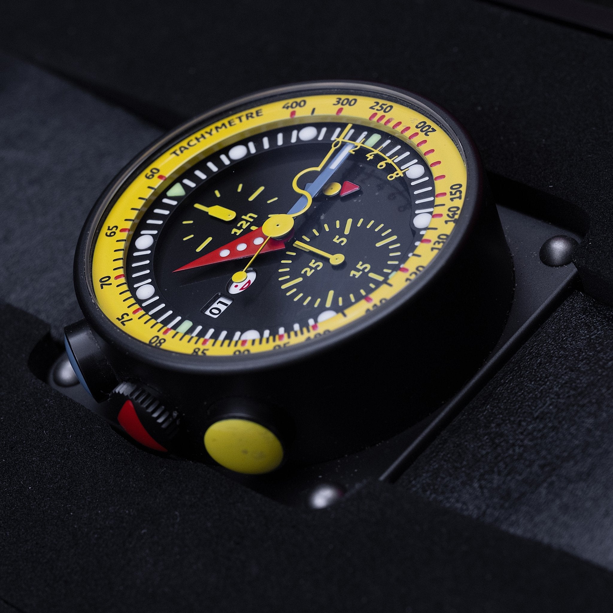 Alain Silberstein iKrono Montre de Gaucher Titane, circa 2010 - montre vintage - Contre - Temps Paris