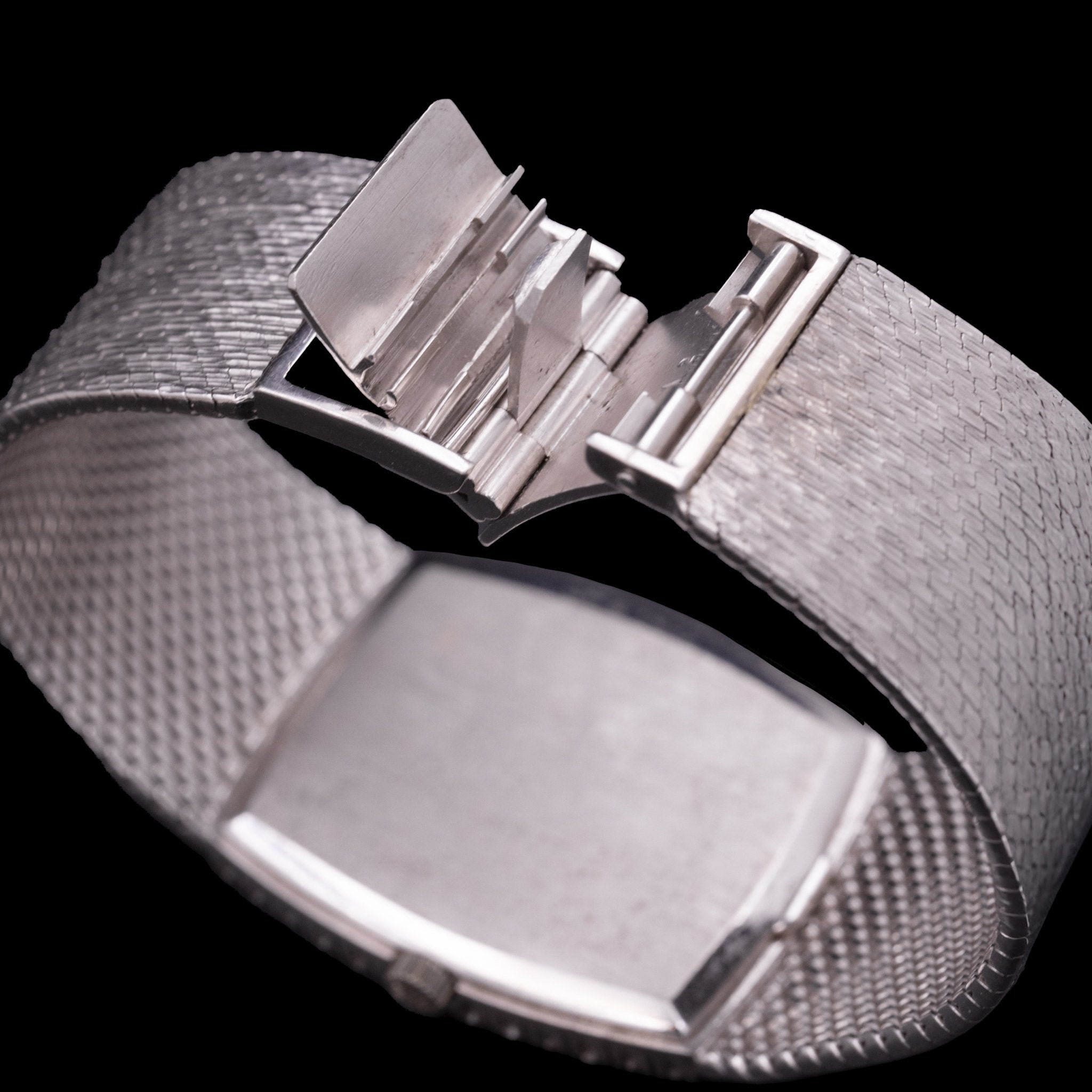 Patek Philippe Ultra Plate Gondolo Gemma Or Blanc Ref. 3528/4, années 70 - montre vintage - Contre - Temps Paris