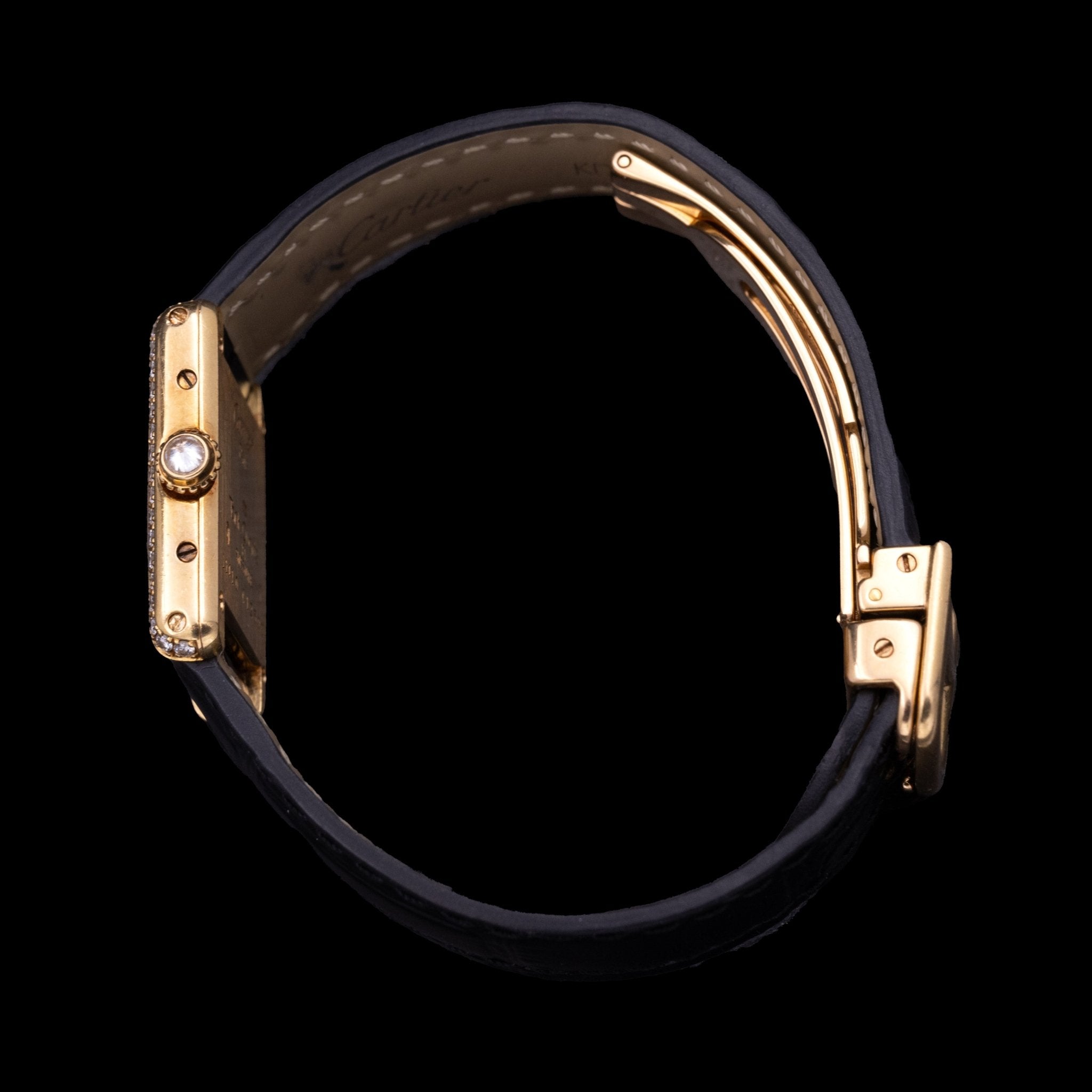 Cartier Tank Mini Ref. 11410 Or et brancards diamants, années 90 - montre vintage - Contre - Temps Paris