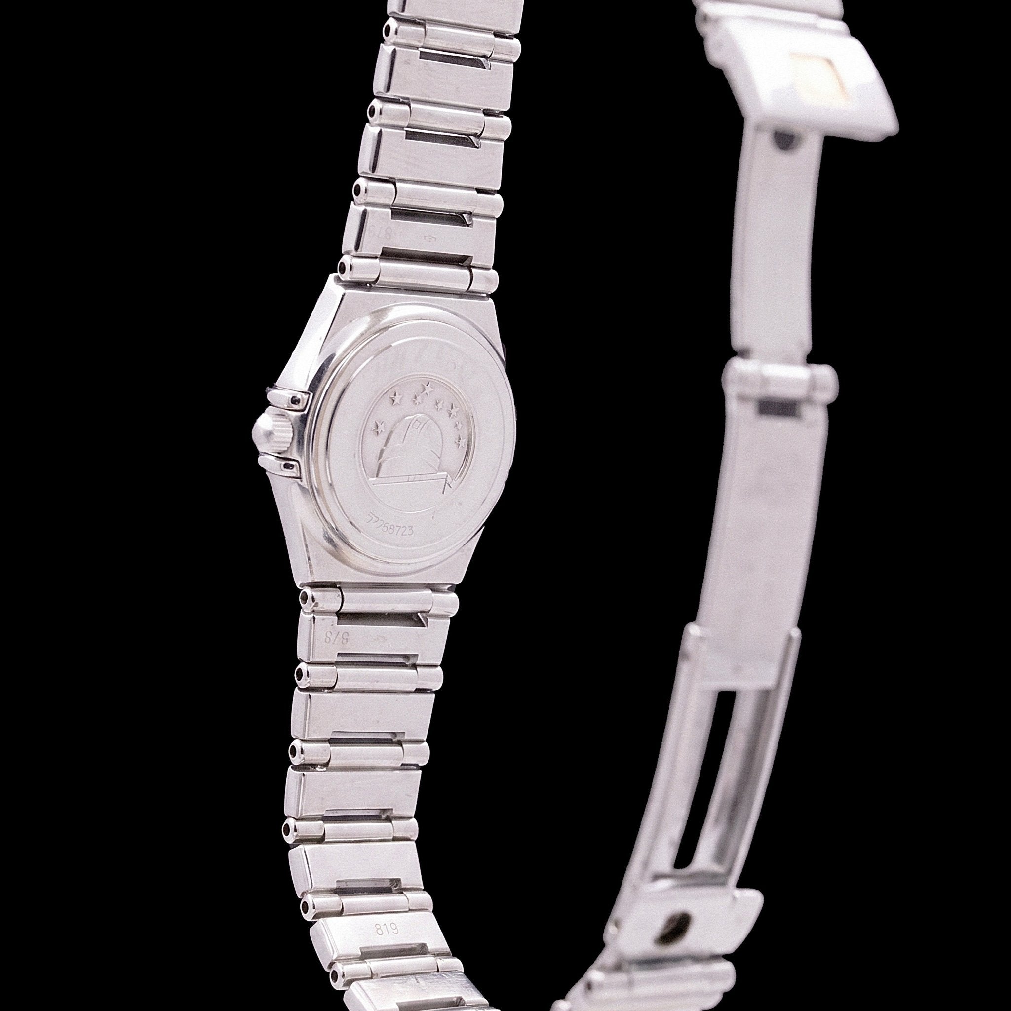 Omega Constellation My Choice Ref. 1465.71.00 — Acier diamants, circa 1998, cadran noir - montre vintage - Contre - Temps Paris