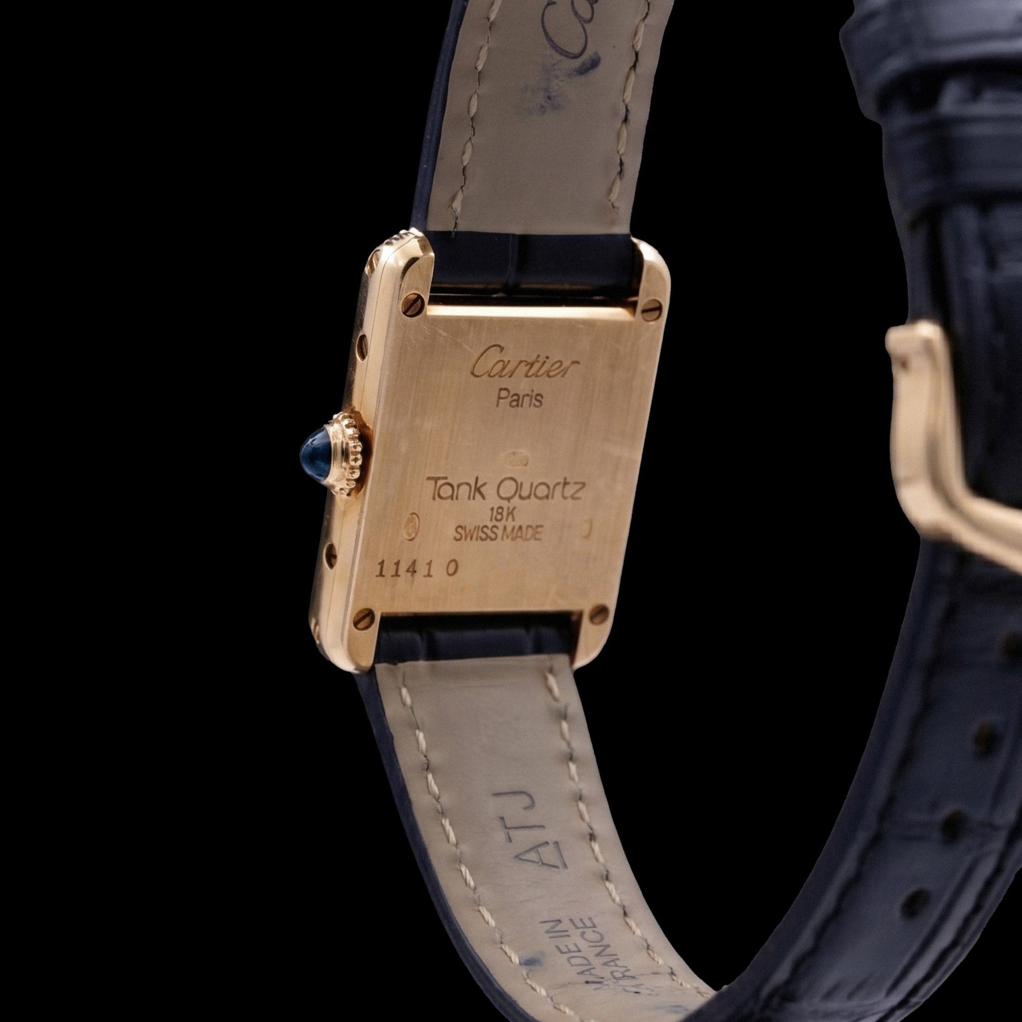 Cartier Tank Mini Ref. 11410 Or et brancards diamants, années 90 - montre vintage - Contre - Temps Paris